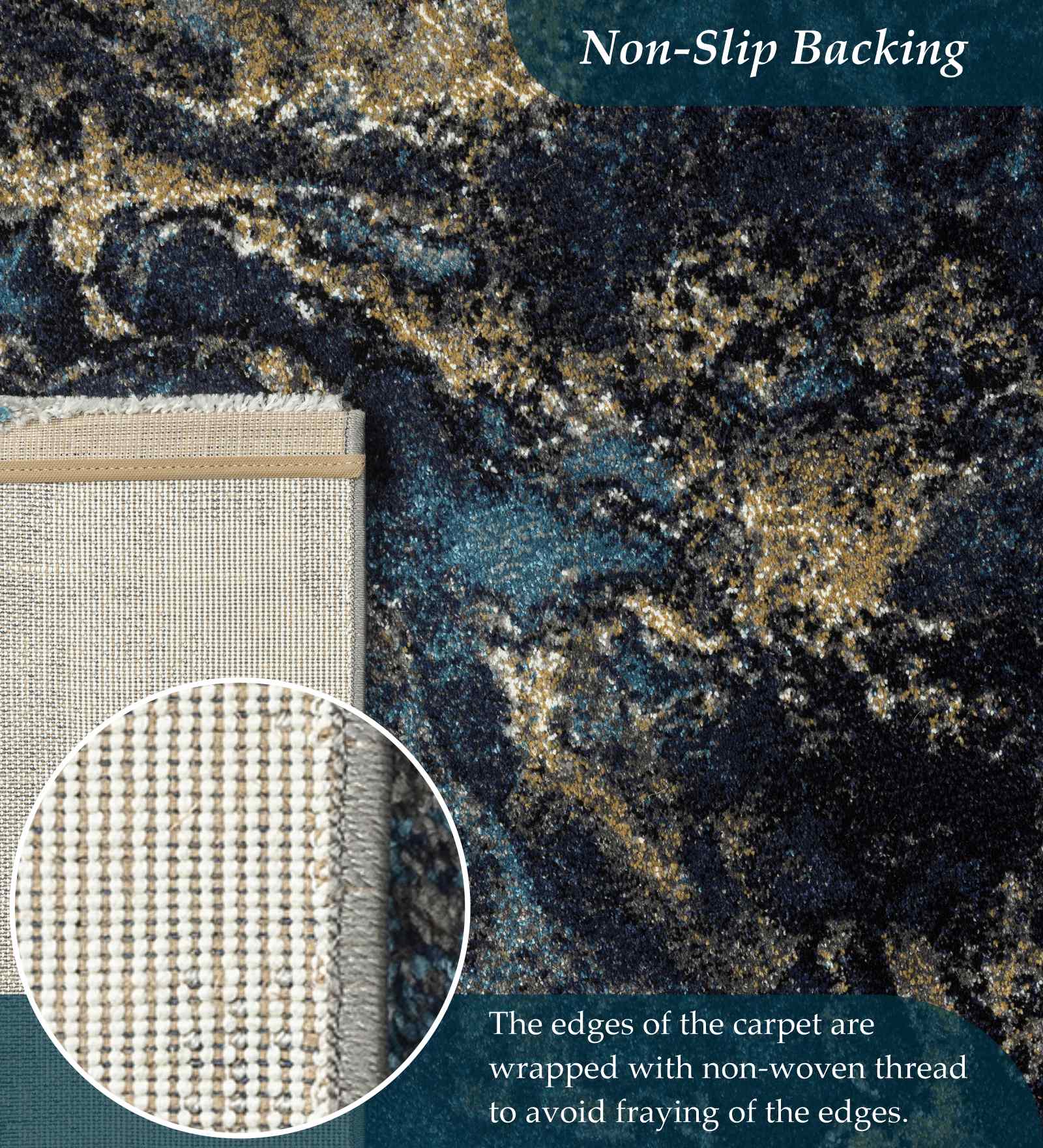 Diamond Abstract Bedside Runner Blue