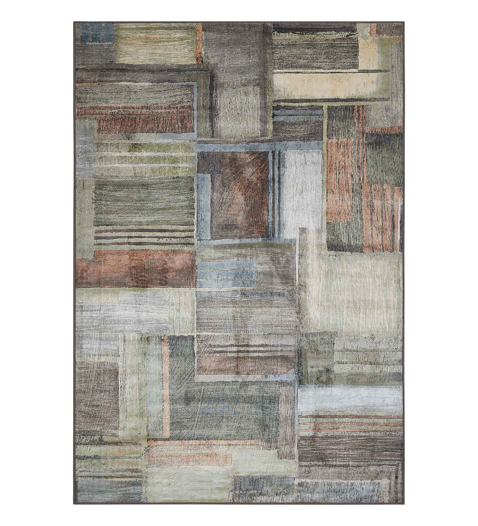 Matrix Abstract Carpet Olive and Rust