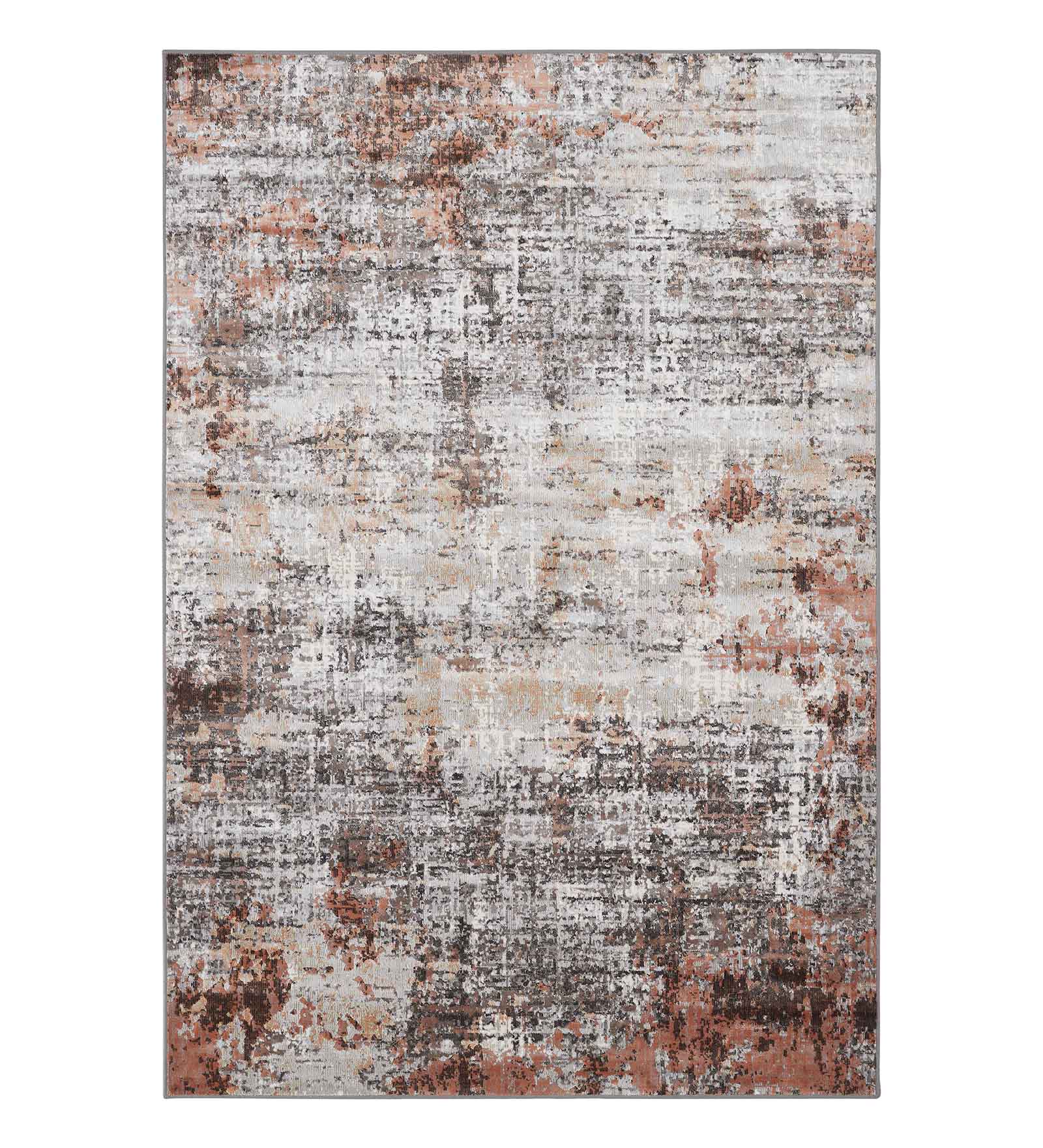 Matrix Abstract Carpet Rust and Cream