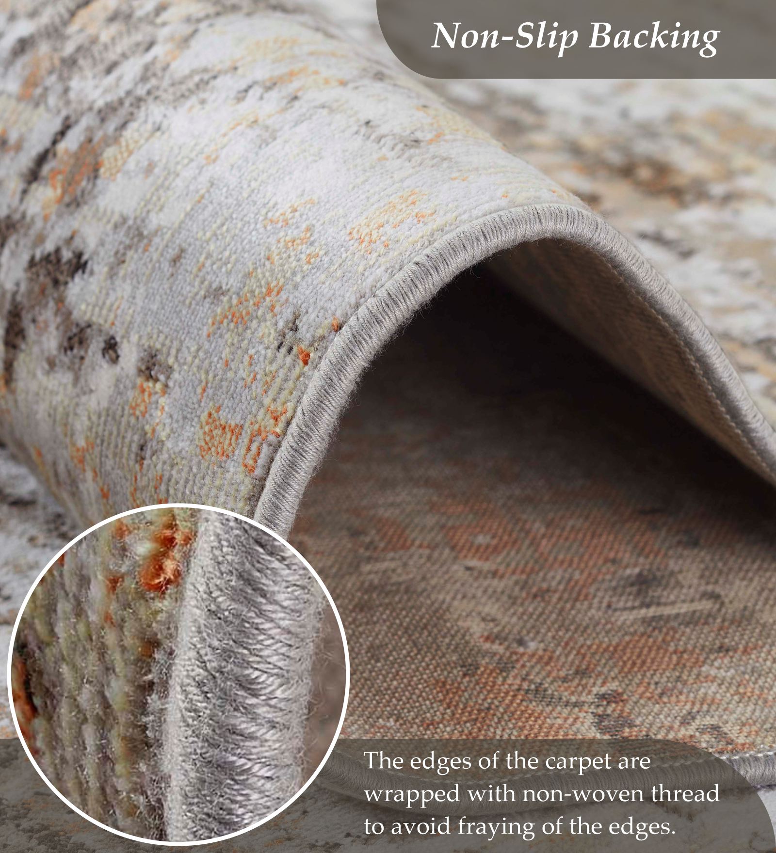 Matrix Abstract Carpet Rust and Cream