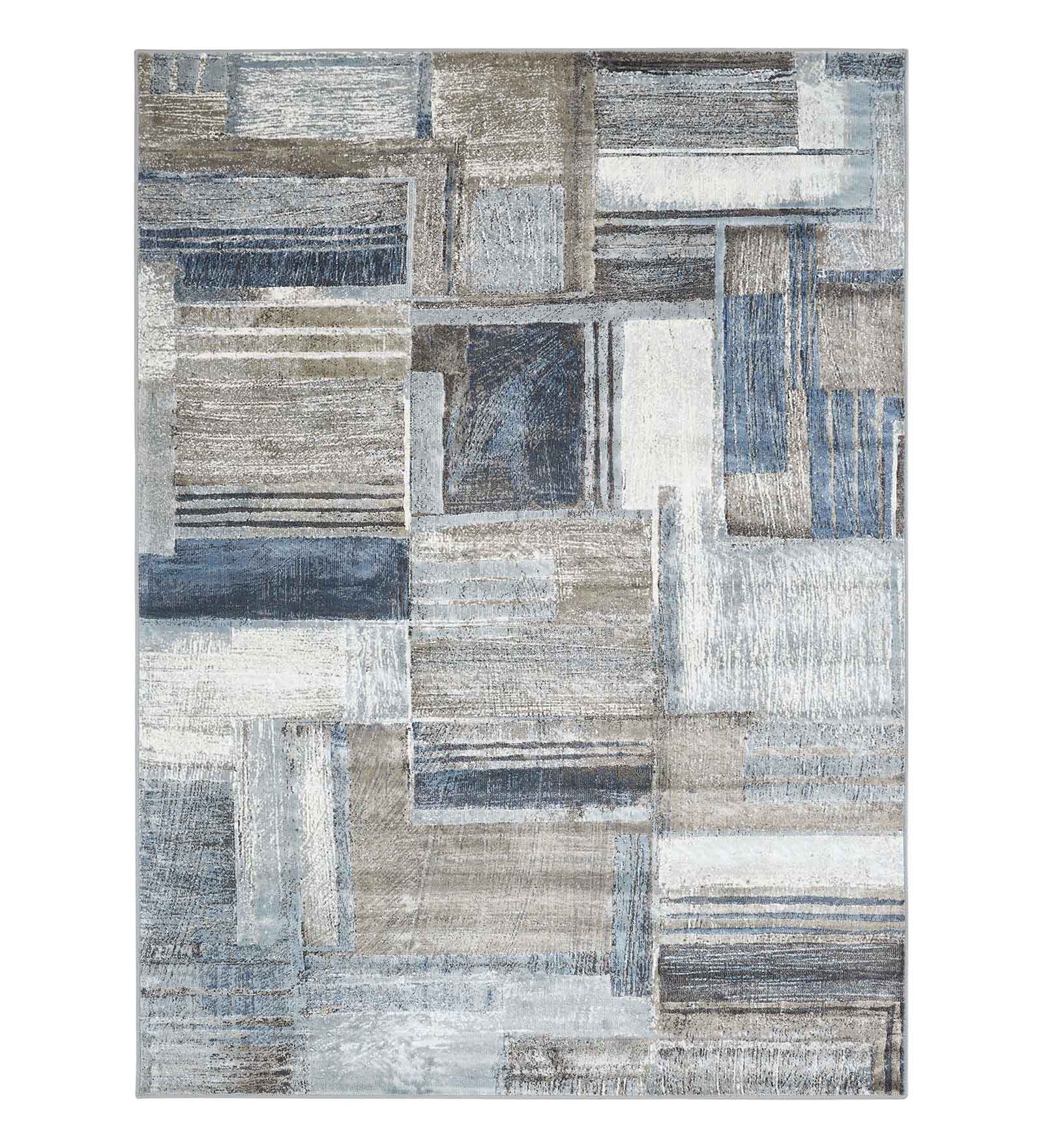 Matrix Abstract Carpet Blue and Brown