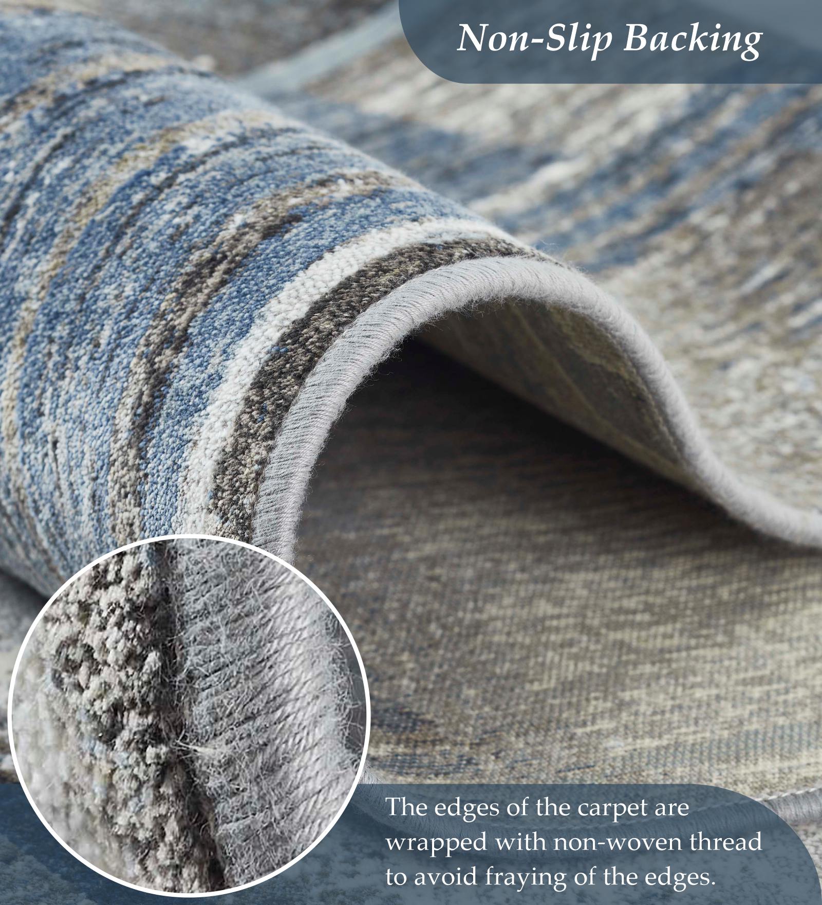 Matrix Abstract Carpet Blue and Brown