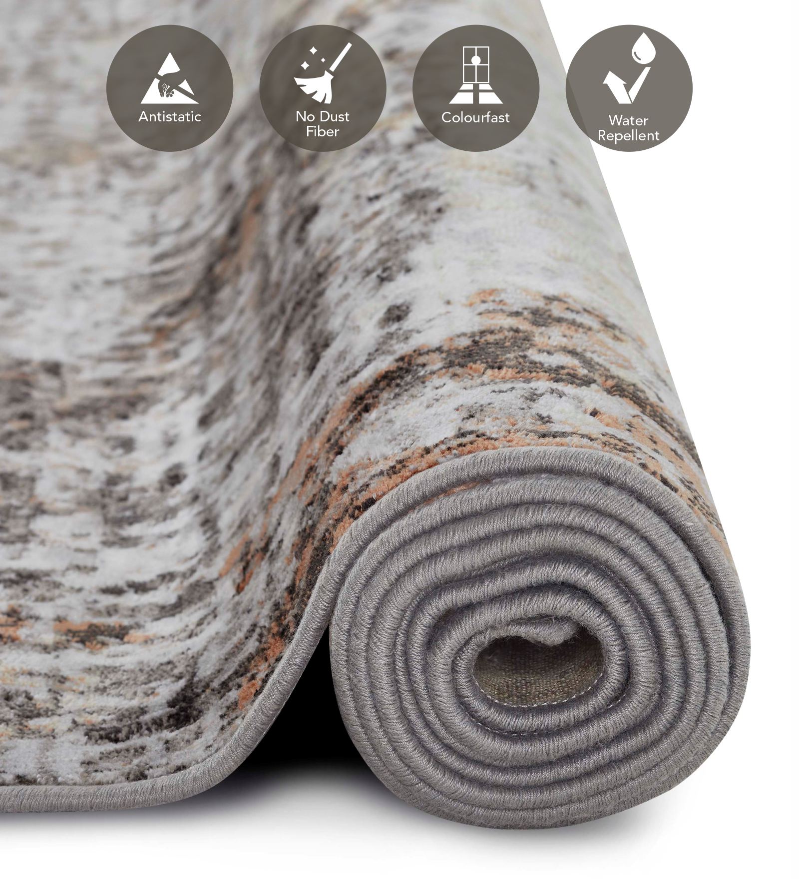 Matrix Abstract Carpet Rust and Cream