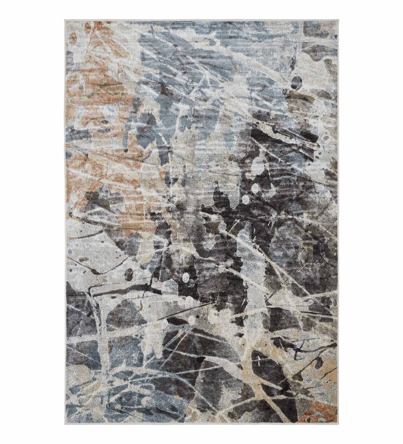 Matrix Abstract Carpet Charcoal and Blue