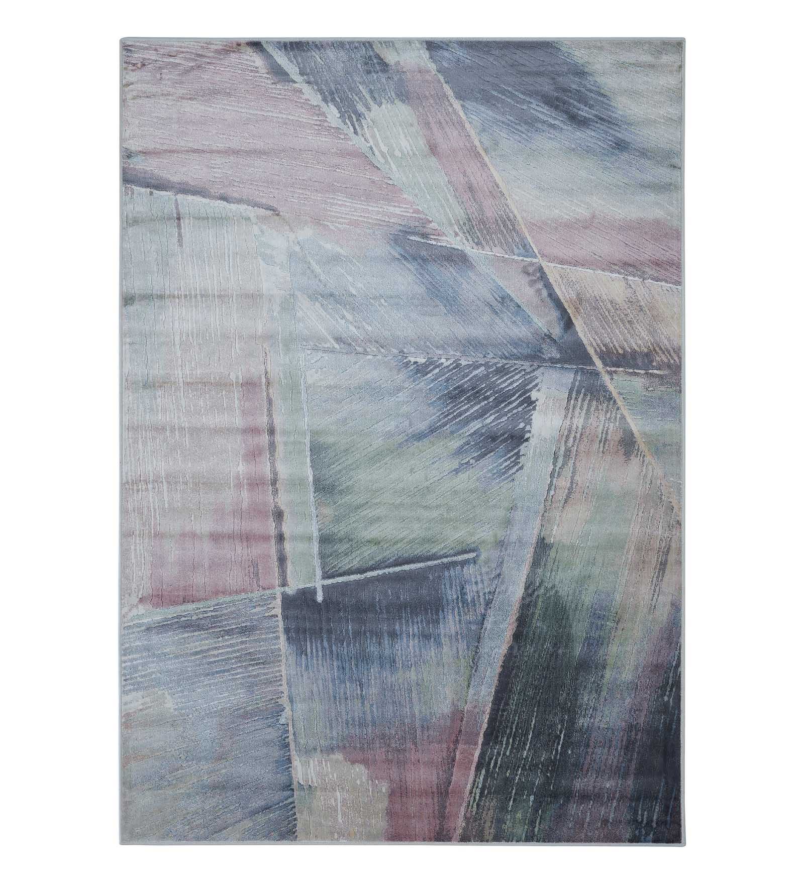 Matrix Abstract Carpet Blue and Pink