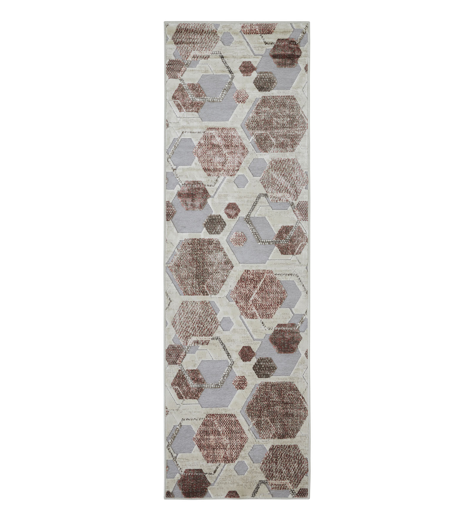Genova Geometric Runner Brown and Grey