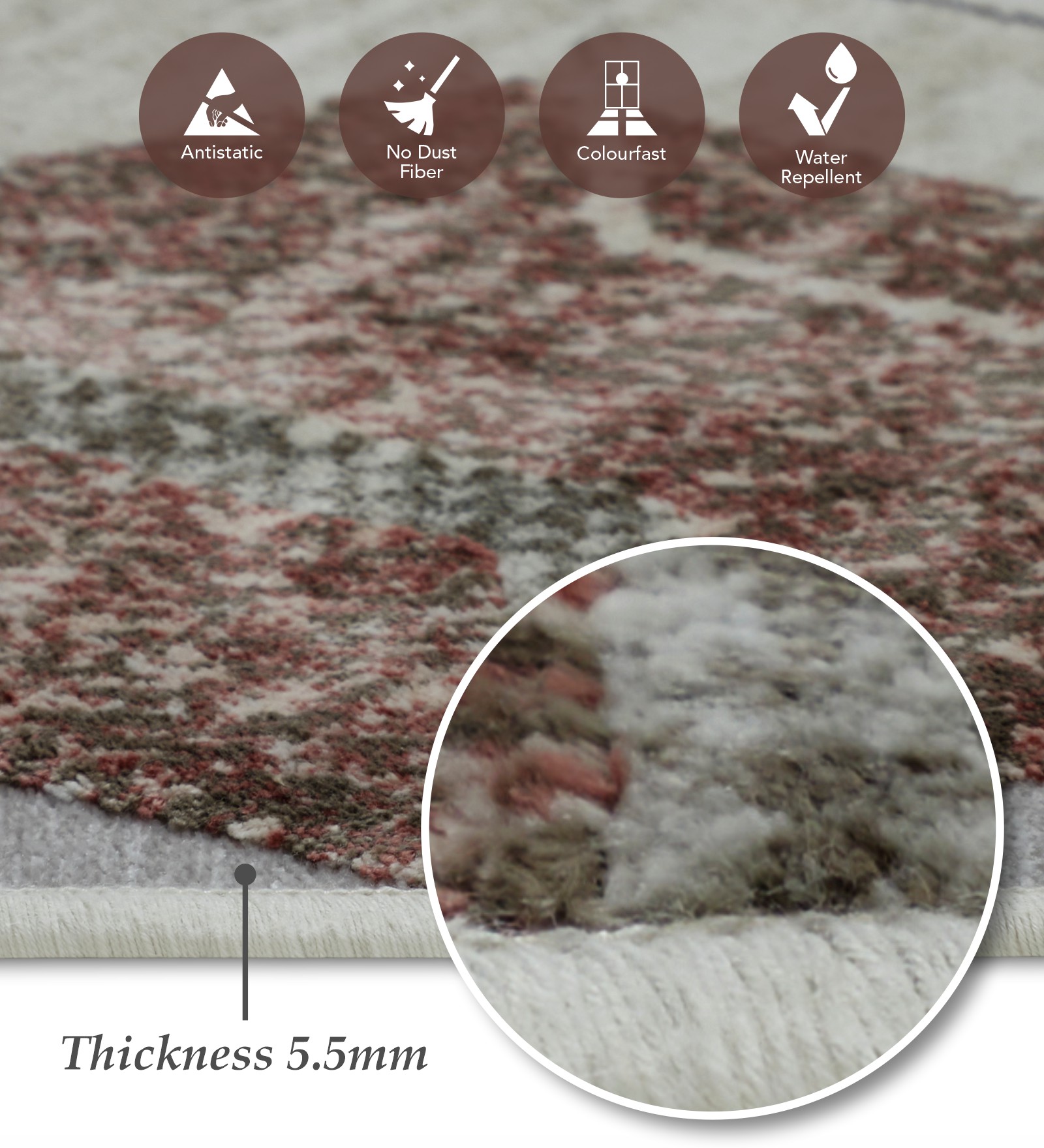 Genova Geometric Runner Brown and Grey