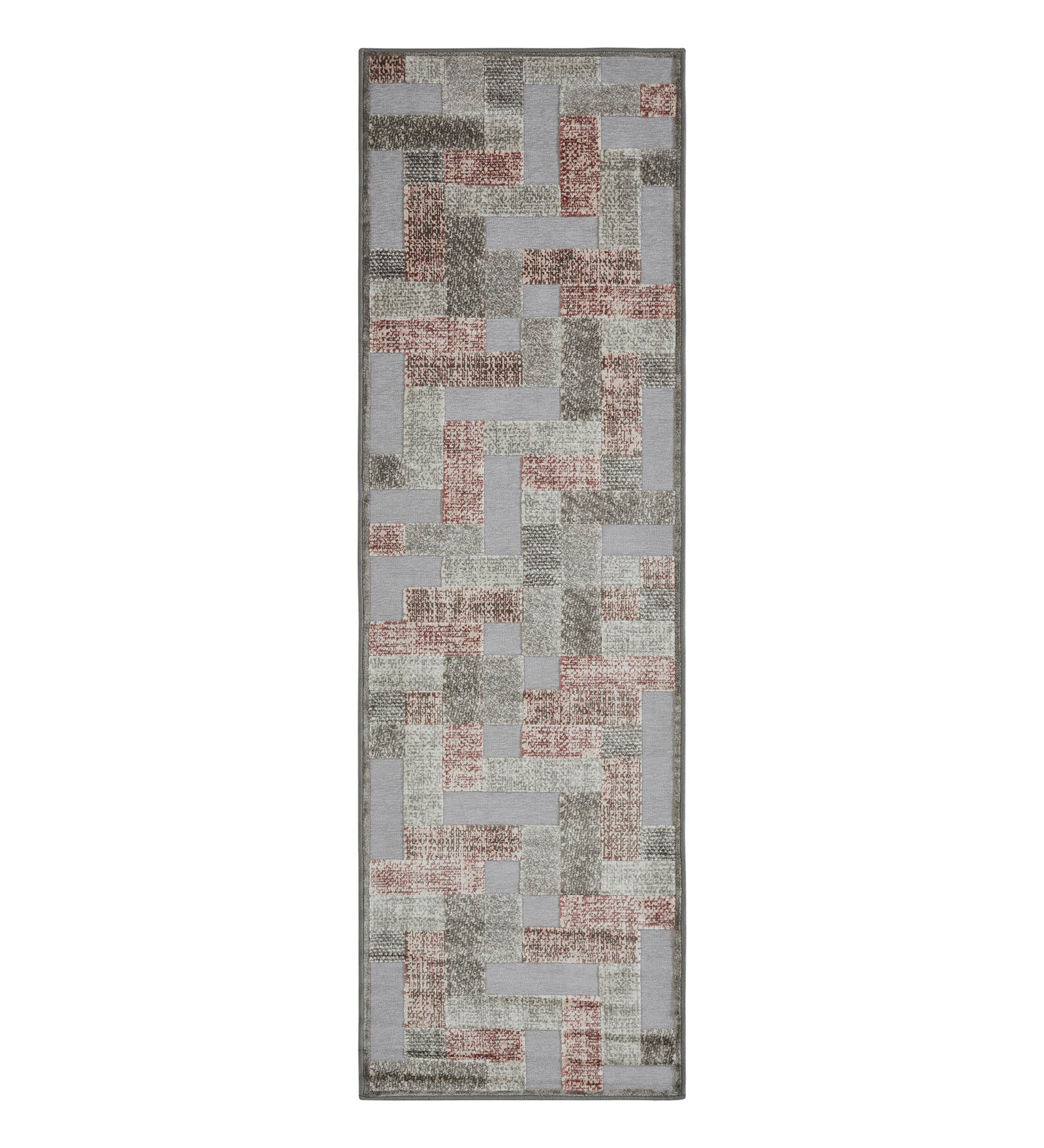 Genova Geometric Runner Cream and Grey