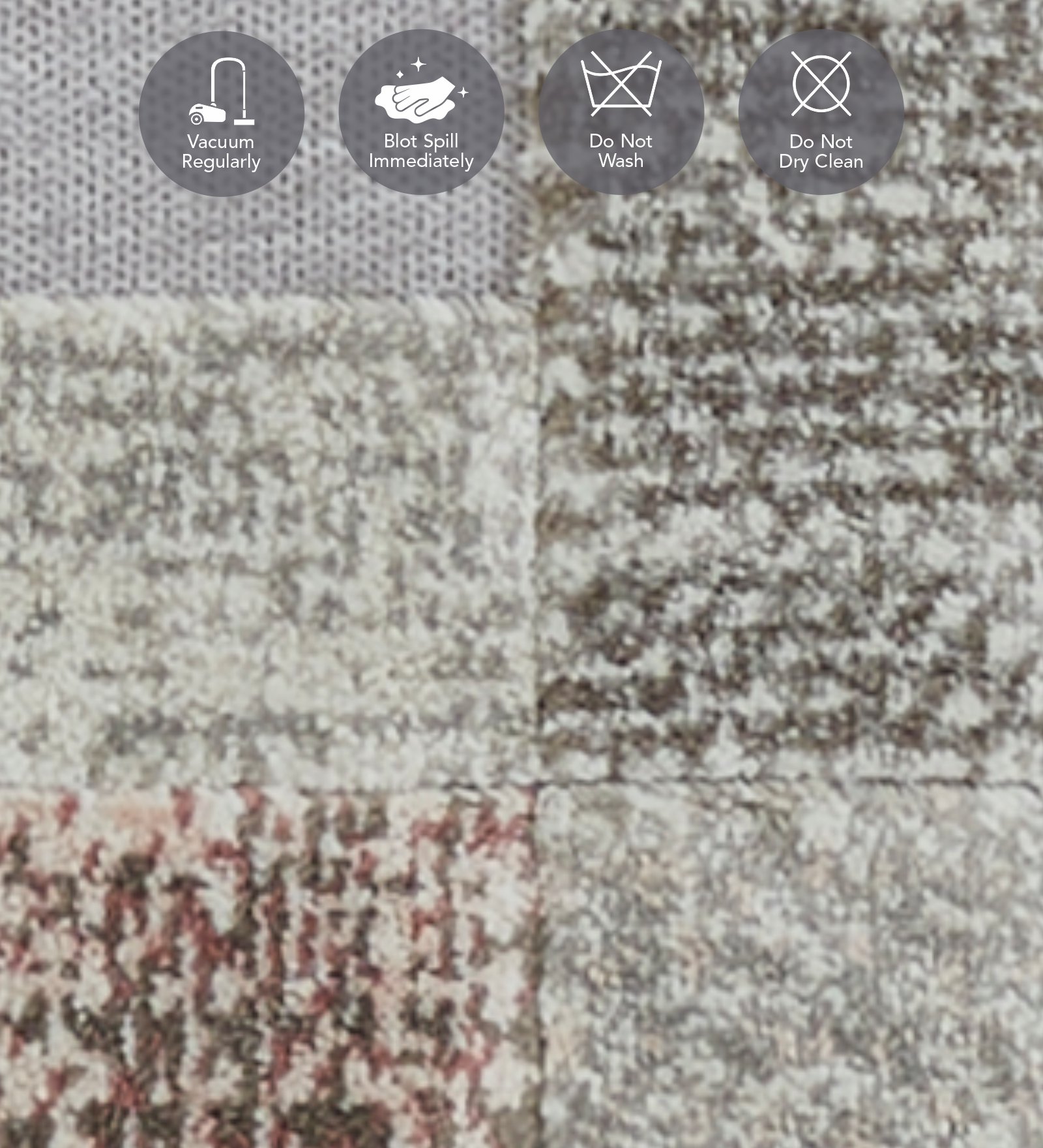 Genova Geometric Runner Cream and Grey