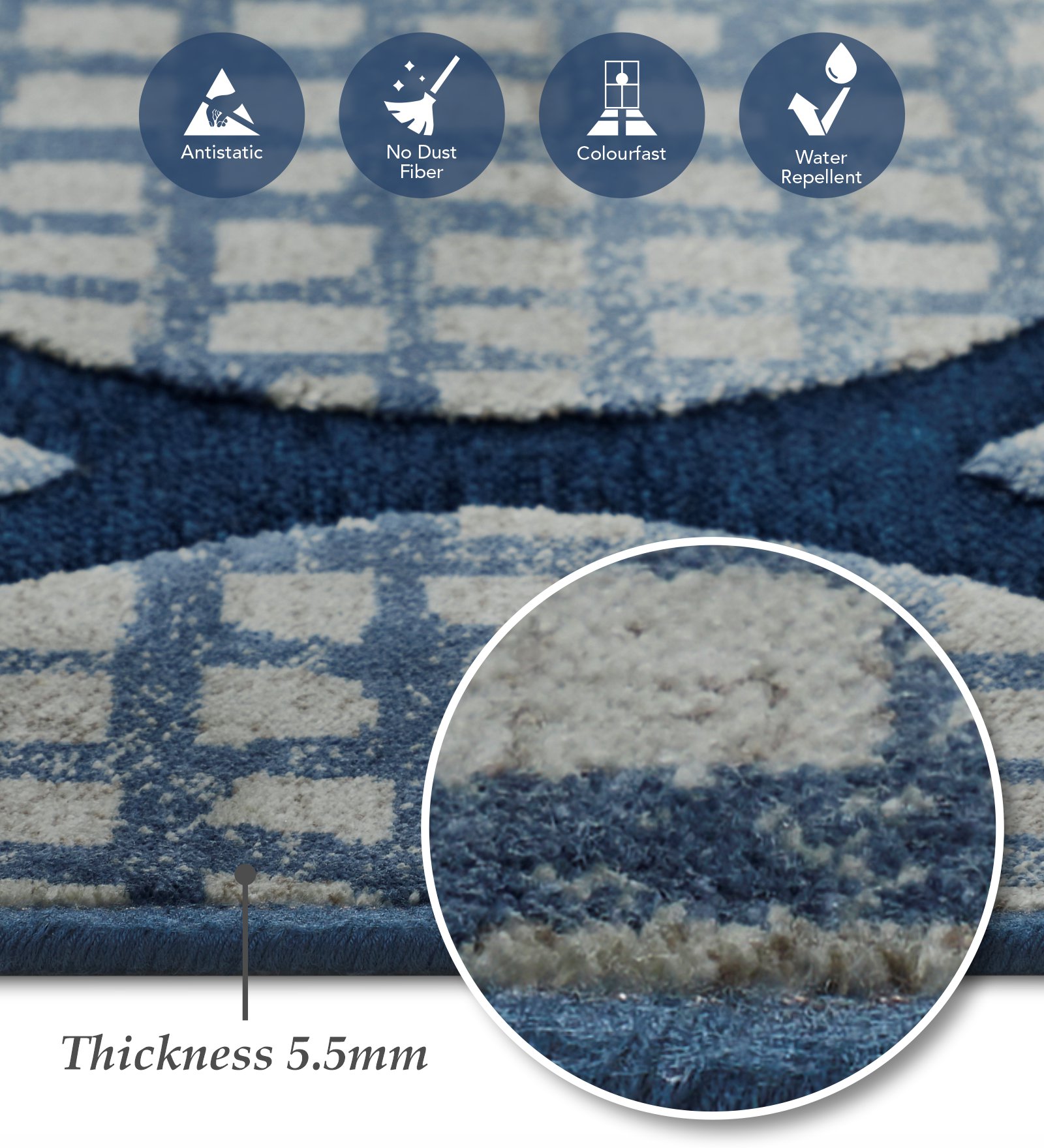 Genova Moroccan Runner Cream and Blue