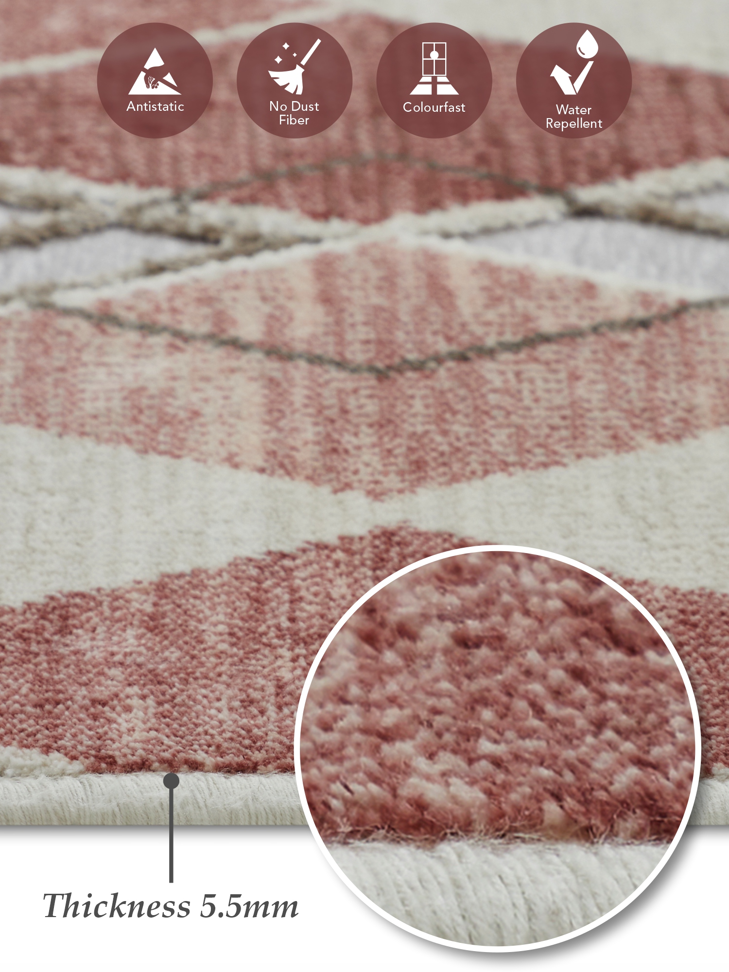 Genova Geometric Runner Cream and Red