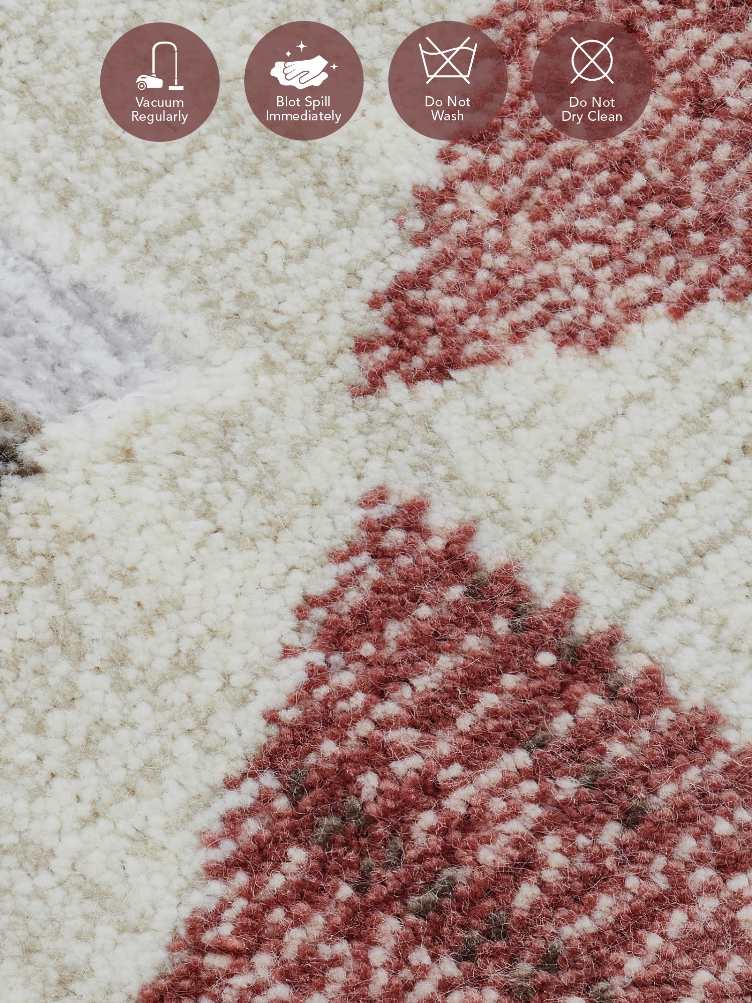 Genova Geometric Runner Cream and Red