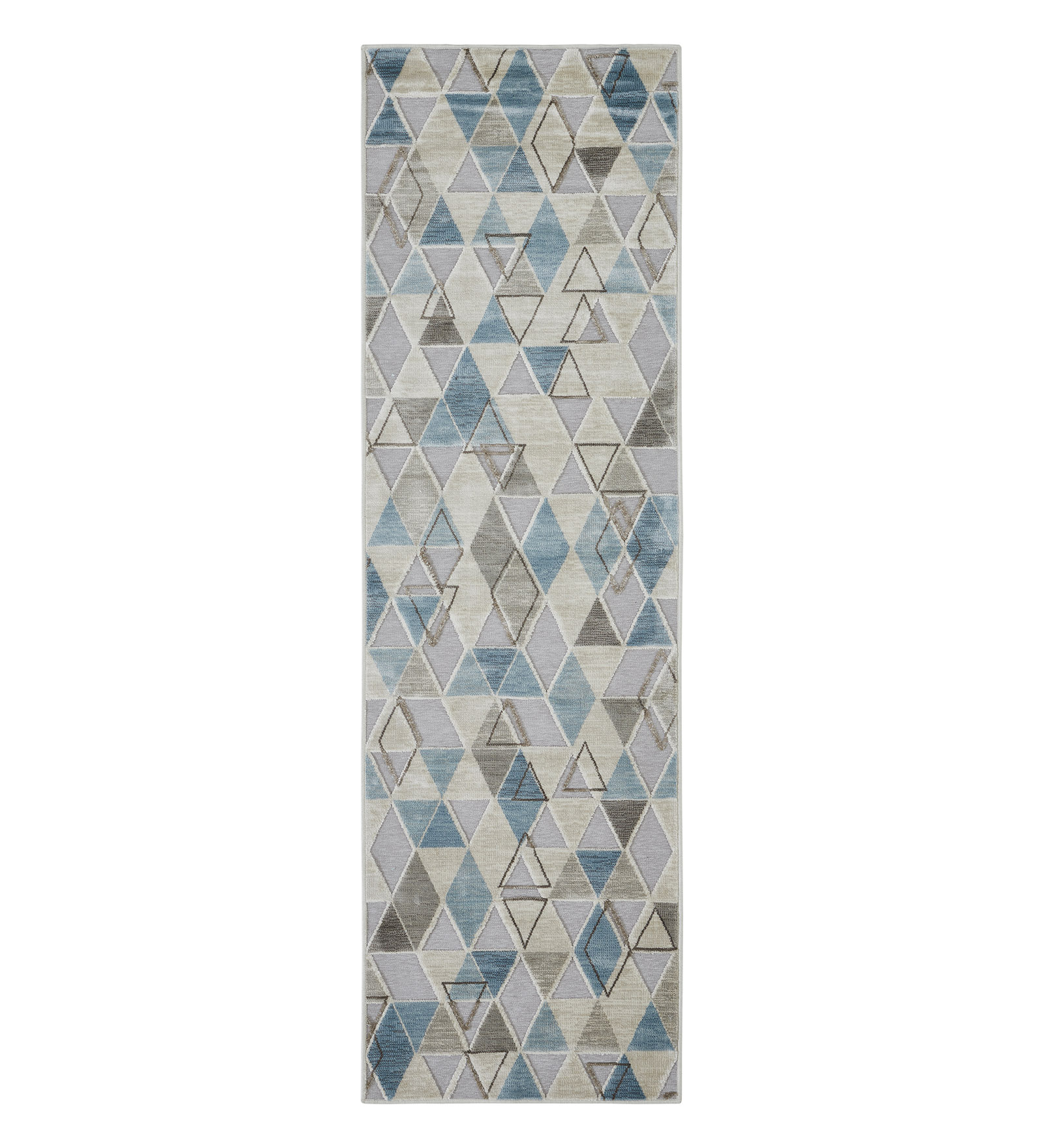 Genova Geometric Runner Cream and Blue