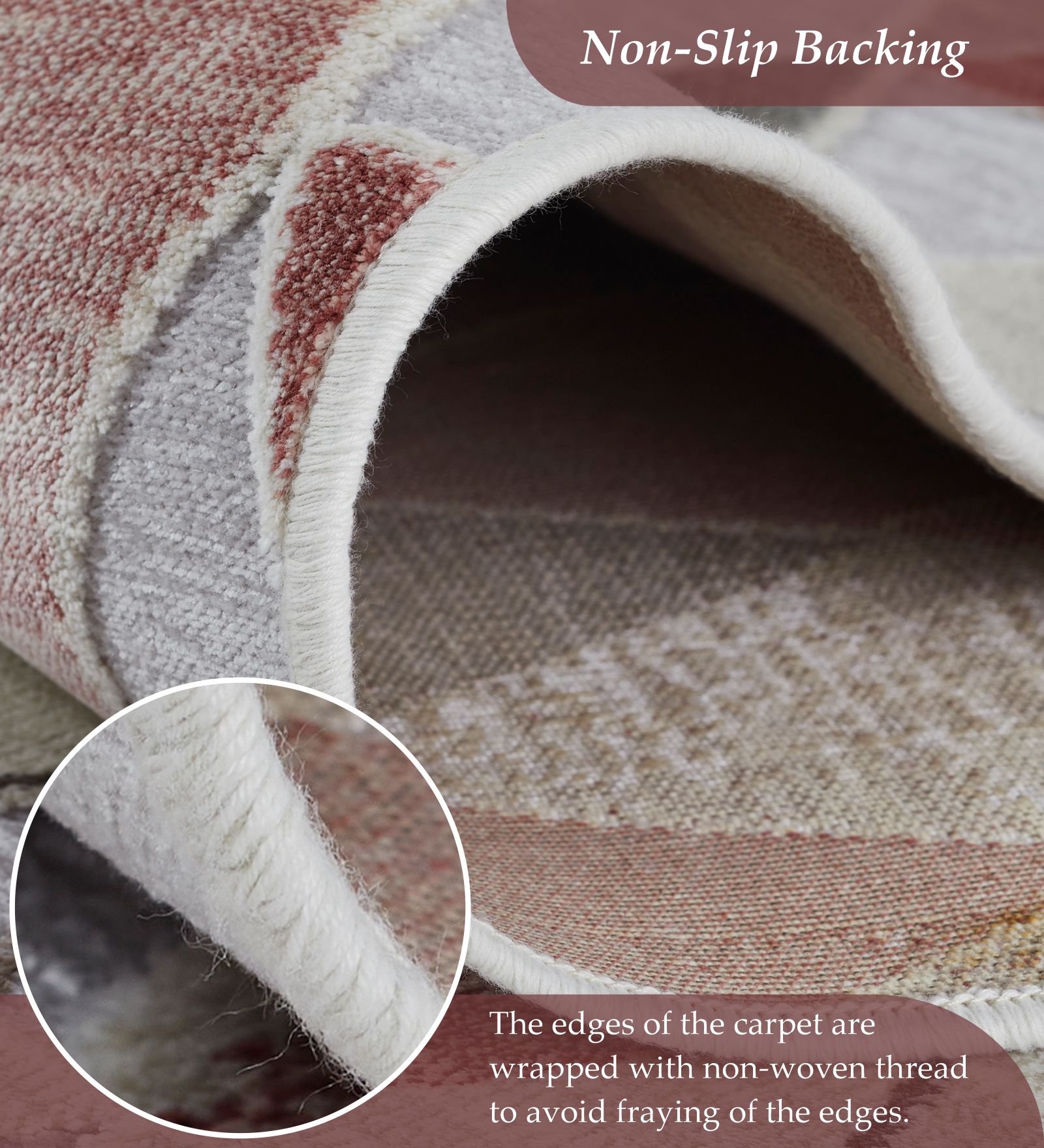 Genova Geometric Carpet Cream and Red