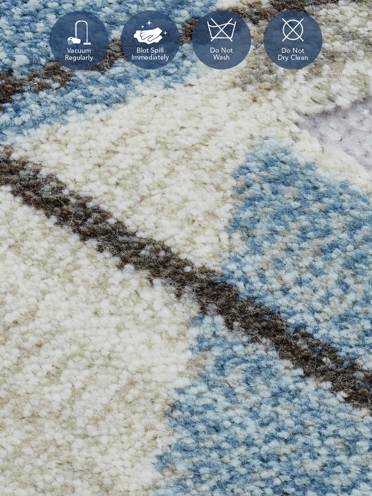 Genova Geometric Carpet Cream and Blue