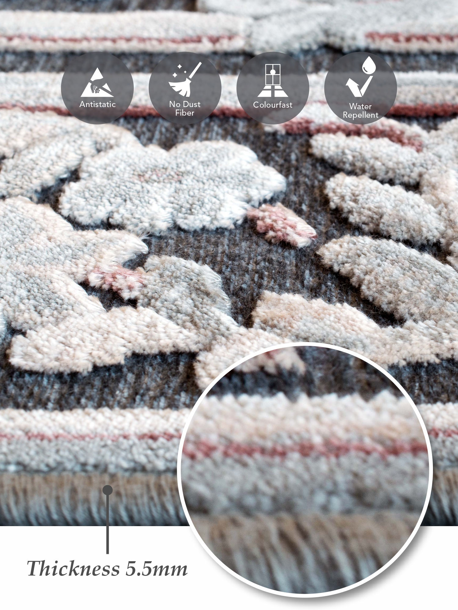 Genova Classical Carpet Cream and Grey