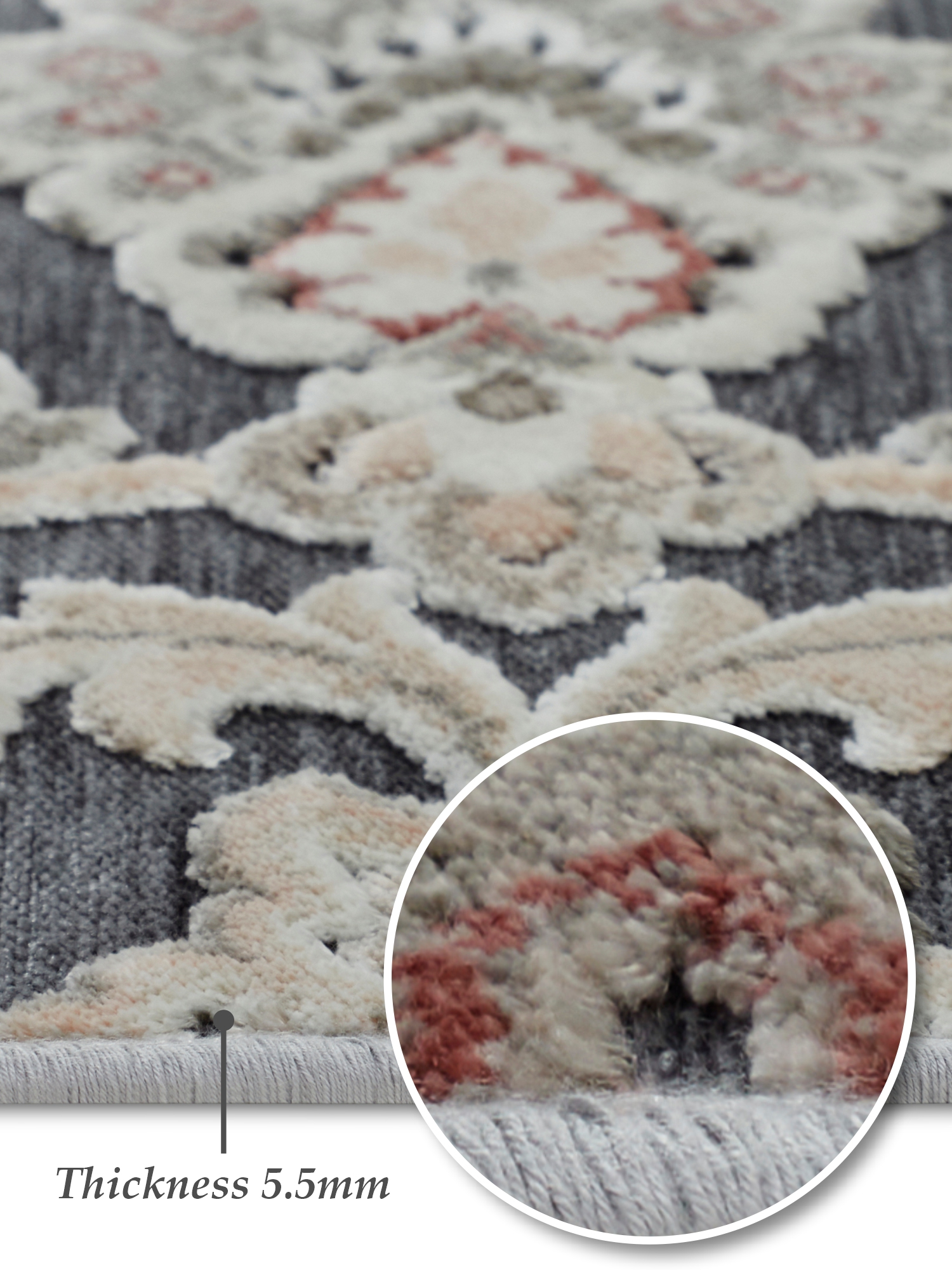 Genova Classical Carpet Grey and Cream