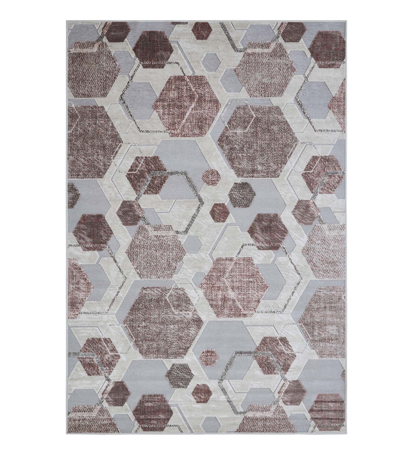 Genova Geometric Carpet Brown and Grey