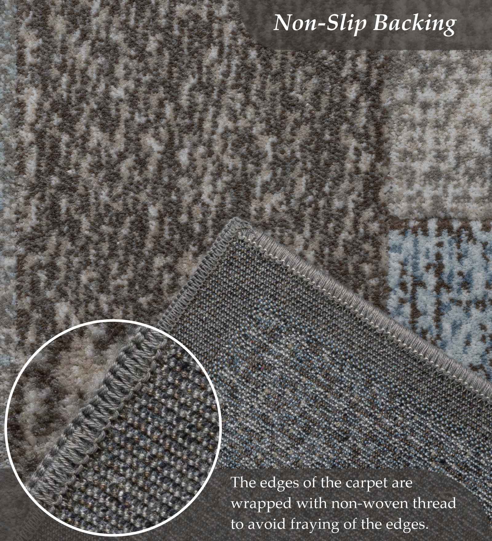 Genova Geometric Carpet Blue and Brown