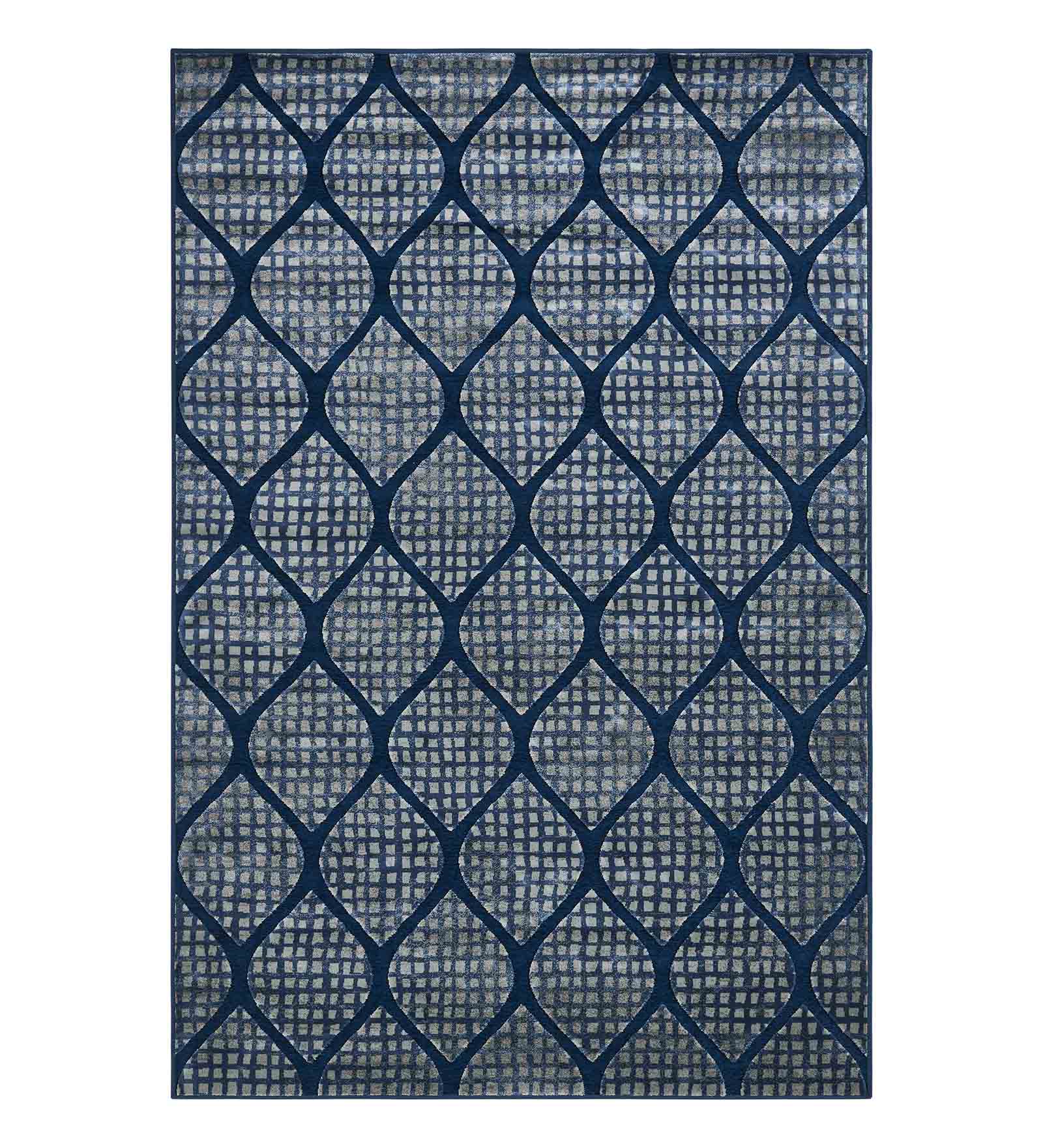 Genova Moroccan Carpet Cream and Blue