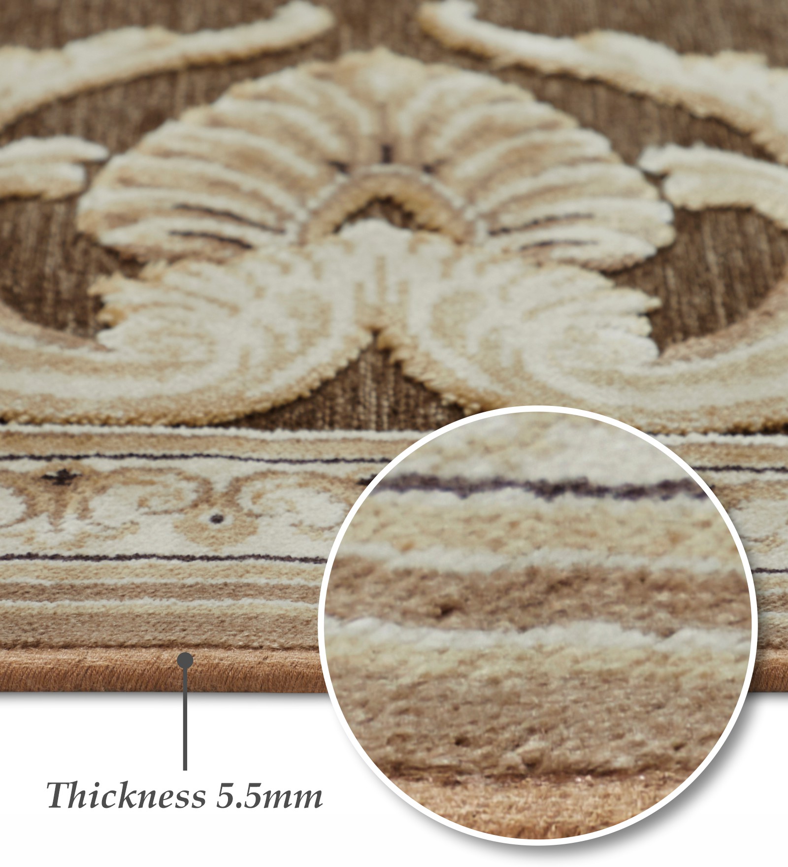 Genova Classical Carpet Brown and Beige