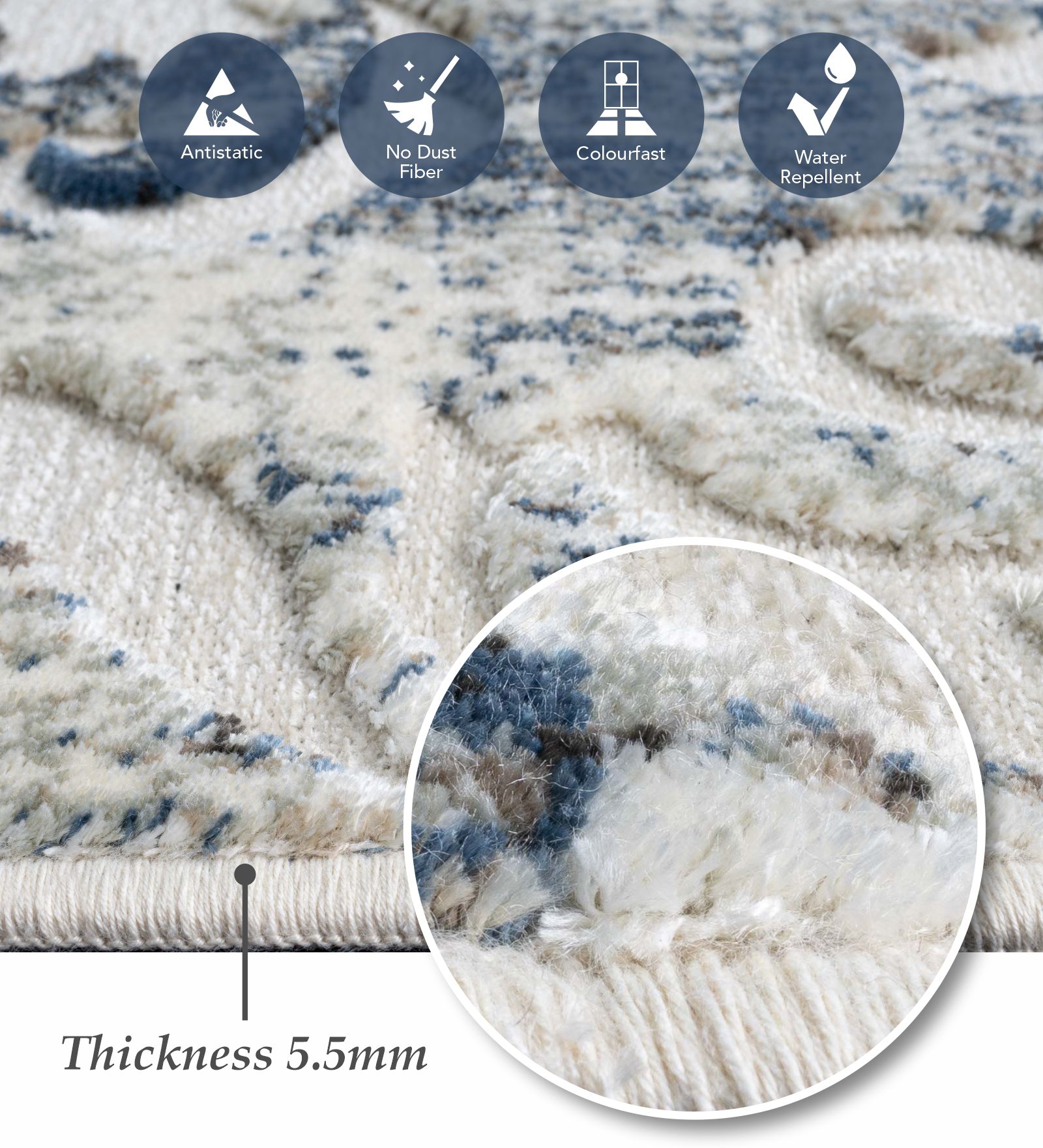 Genova Classical Carpet Cream and Blue