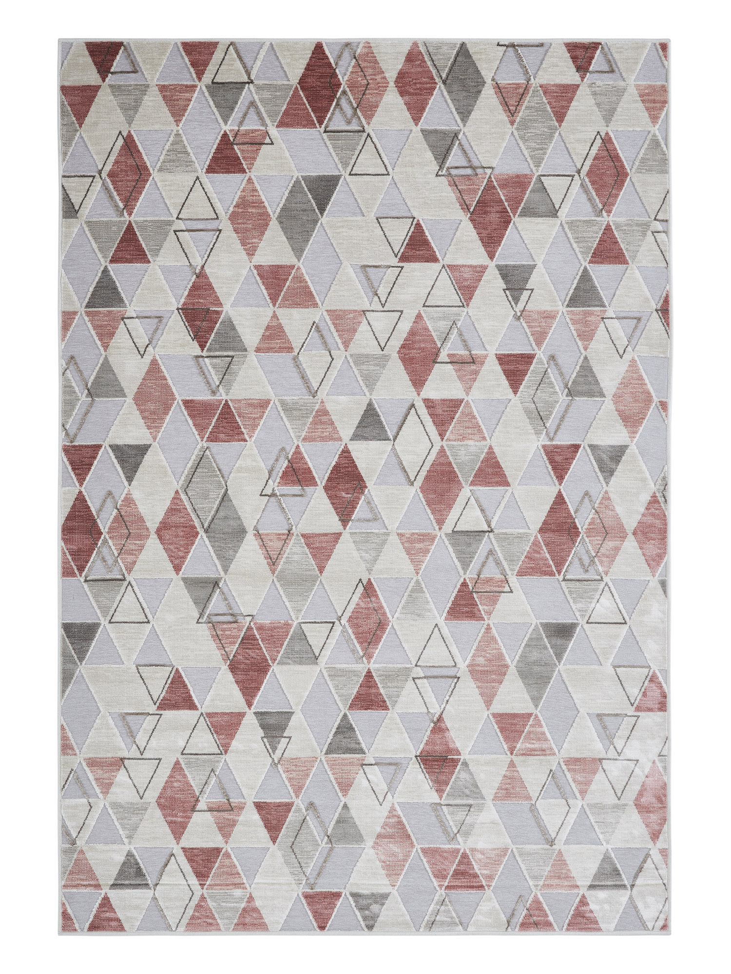 Genova Geometric Carpet Cream and Red