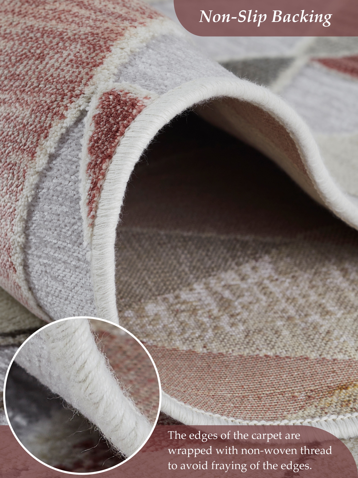 Genova Geometric Carpet Cream and Red