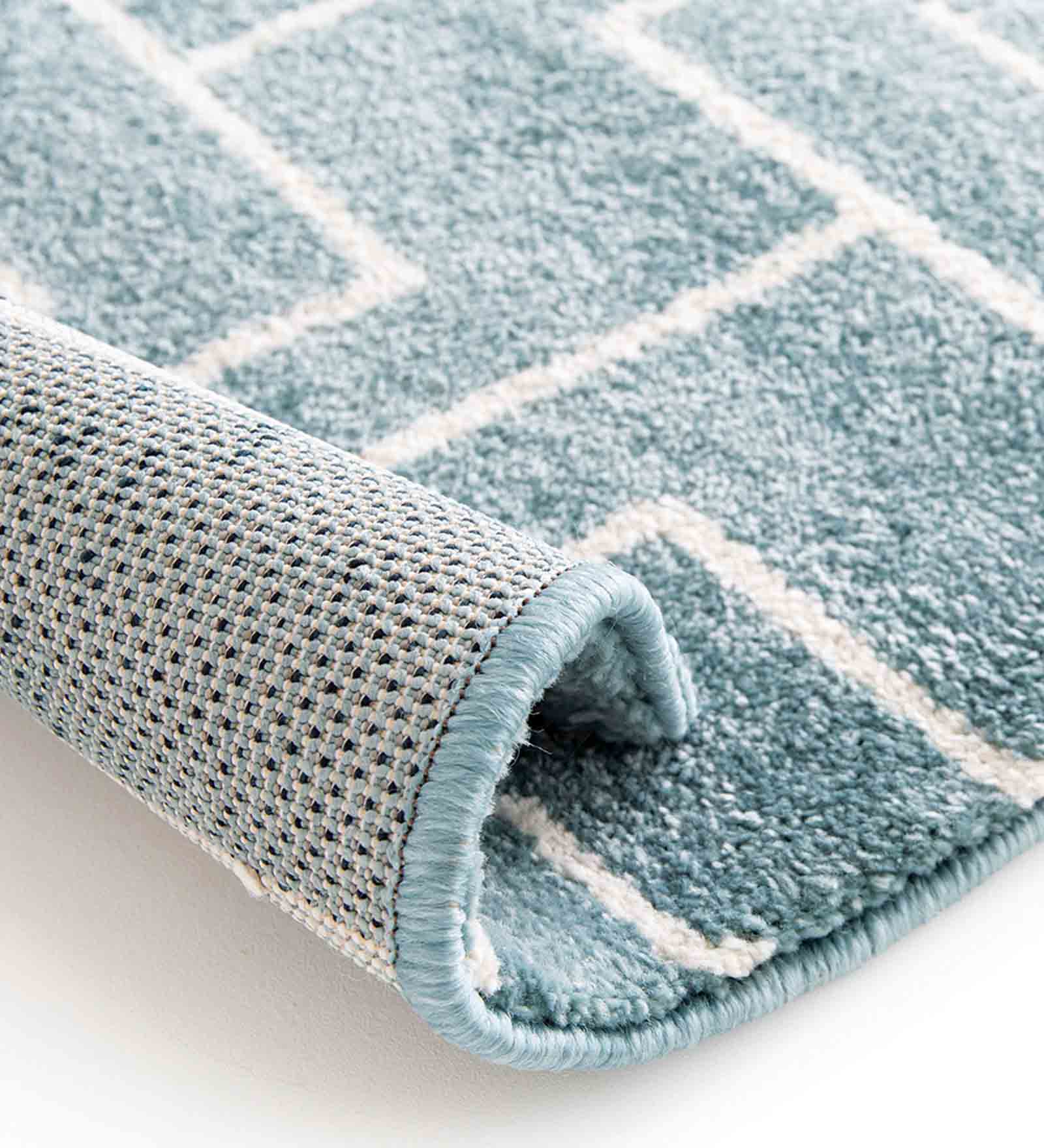 Elle Brick Road Geometric Carpet T.Blue