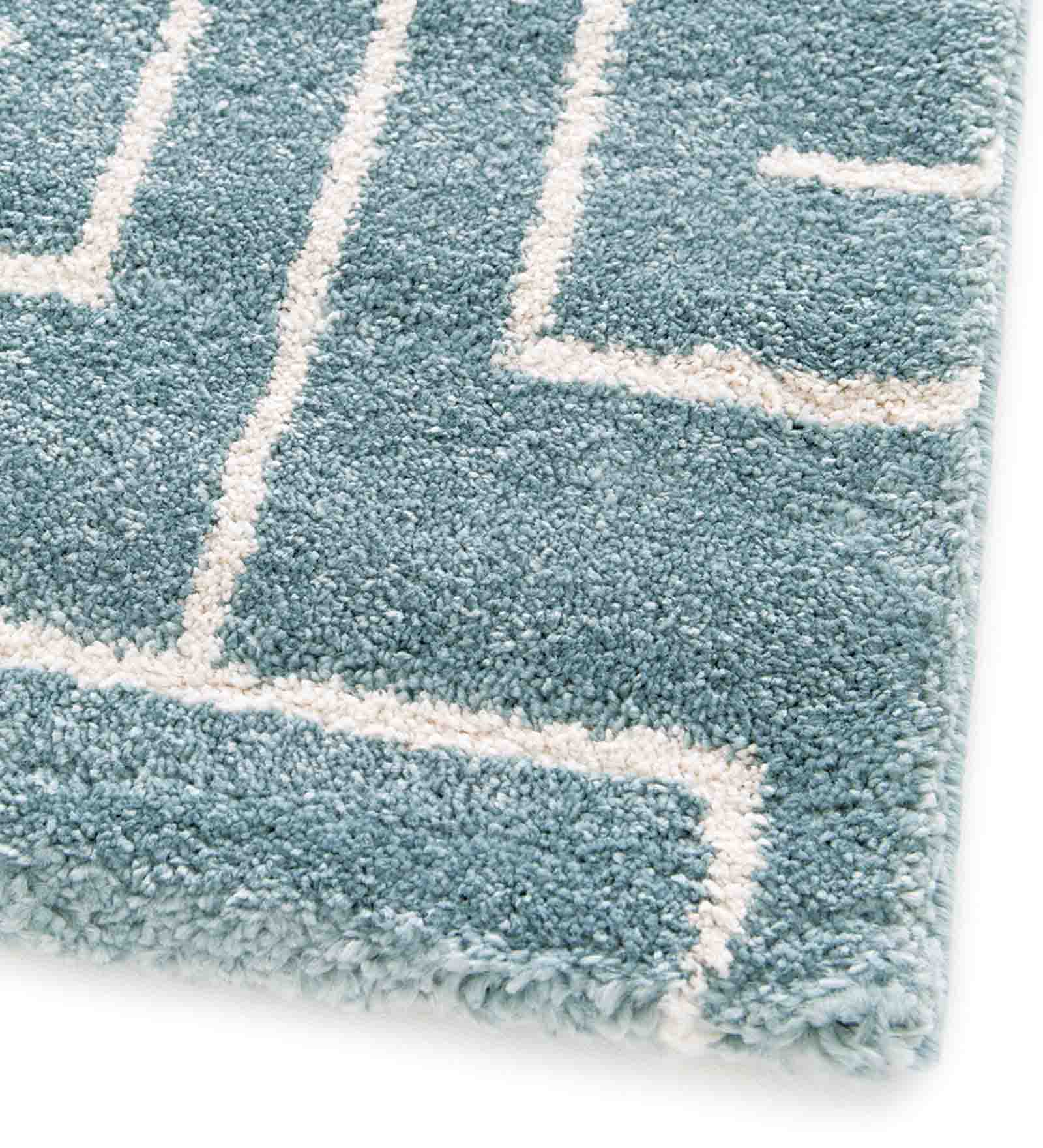 Elle Brick Road Geometric Carpet T.Blue