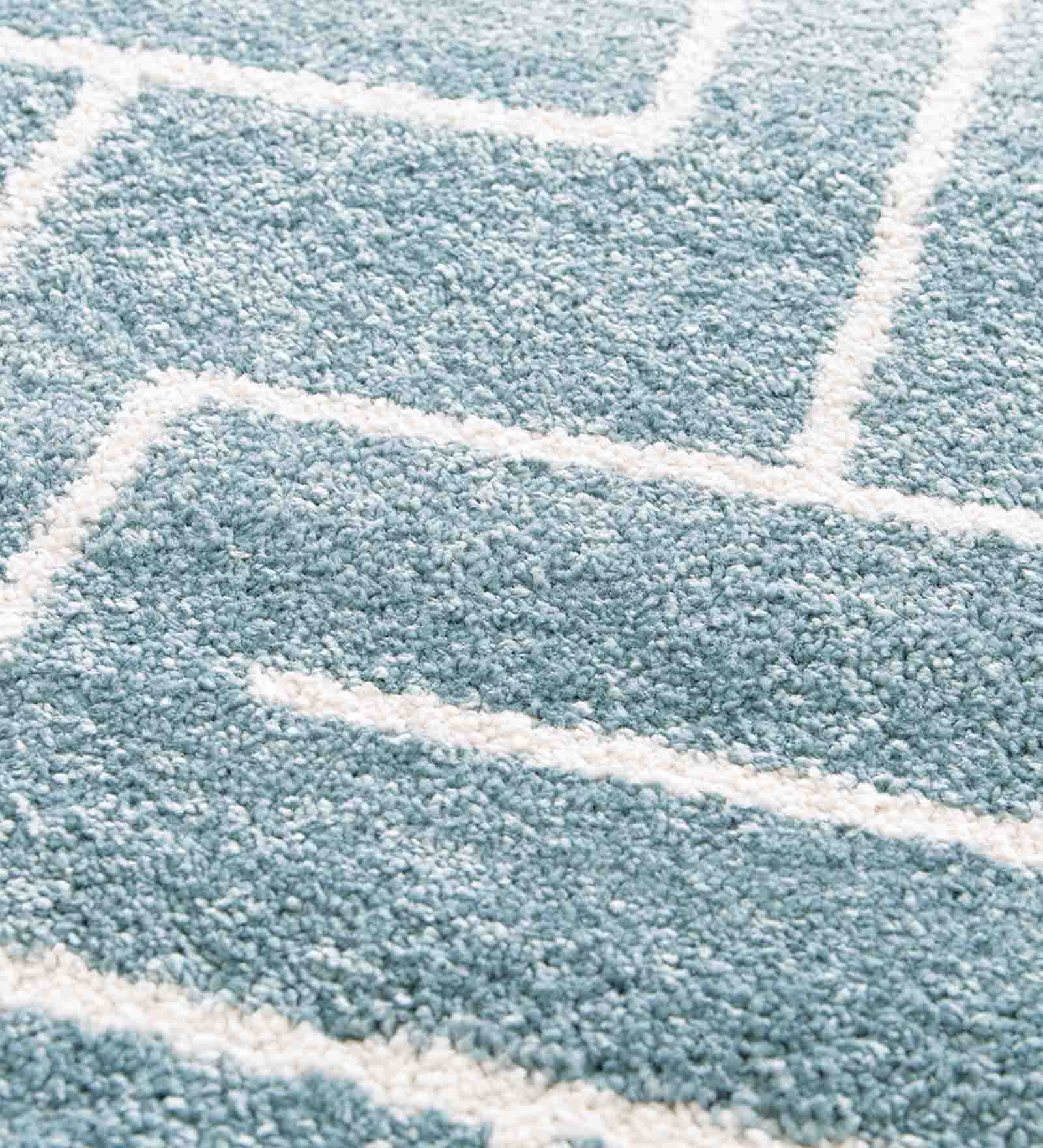 Elle Brick Road Geometric Carpet T.Blue