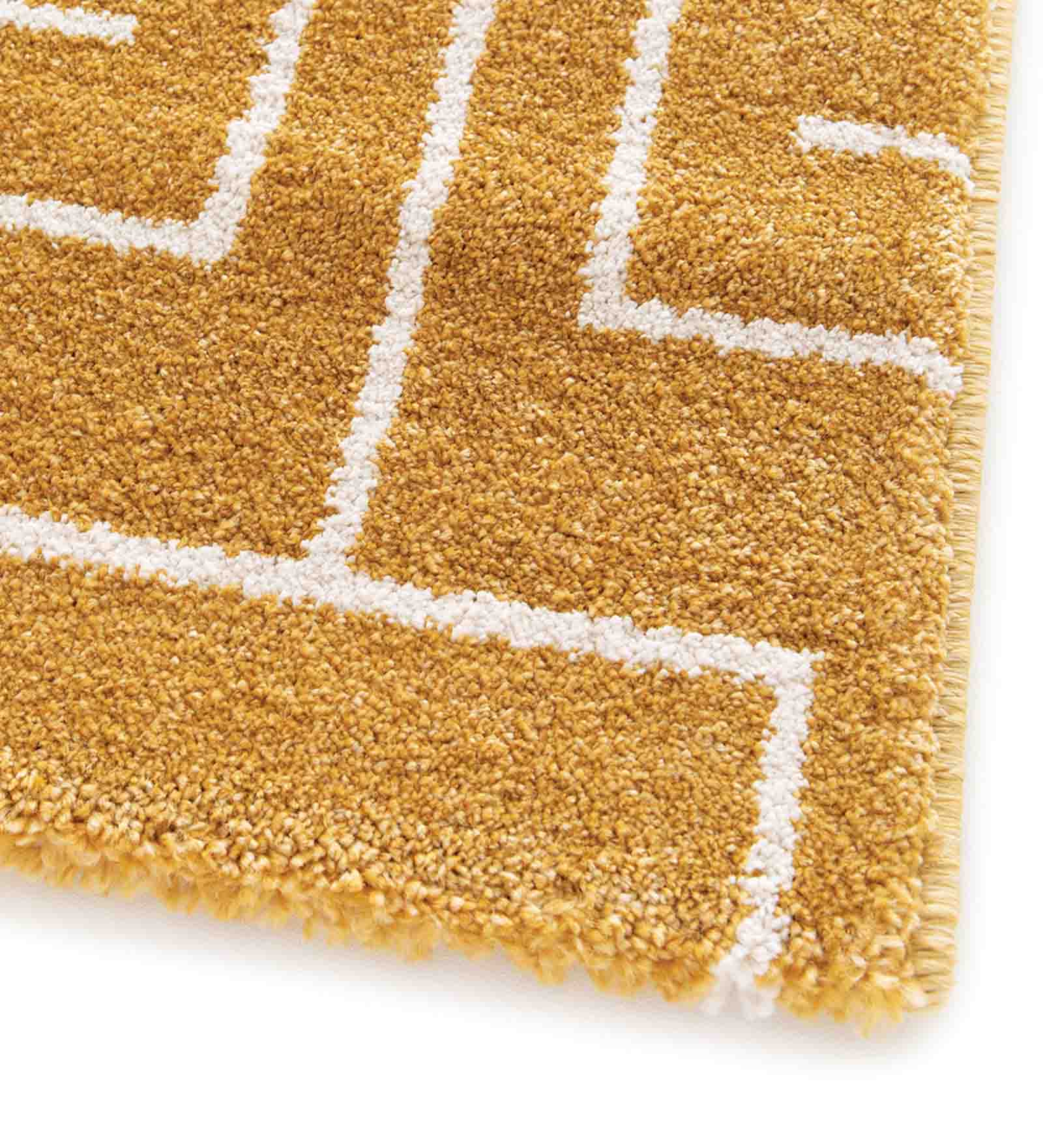 Elle Brick Road Geometric Carpet Mustard