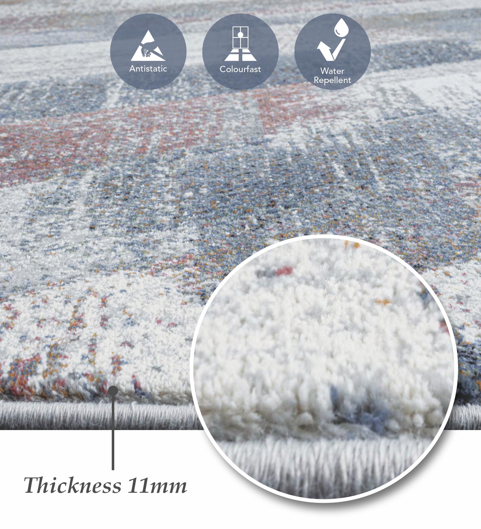 Aquarius Abstract Machine Made Runner Brown