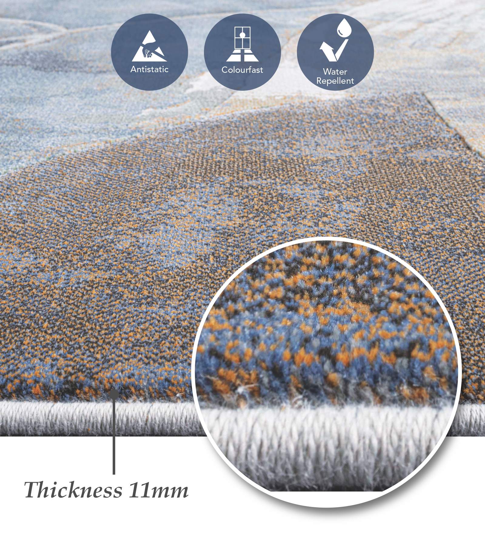 Aquarius Abstract Machine Made Runner Brown