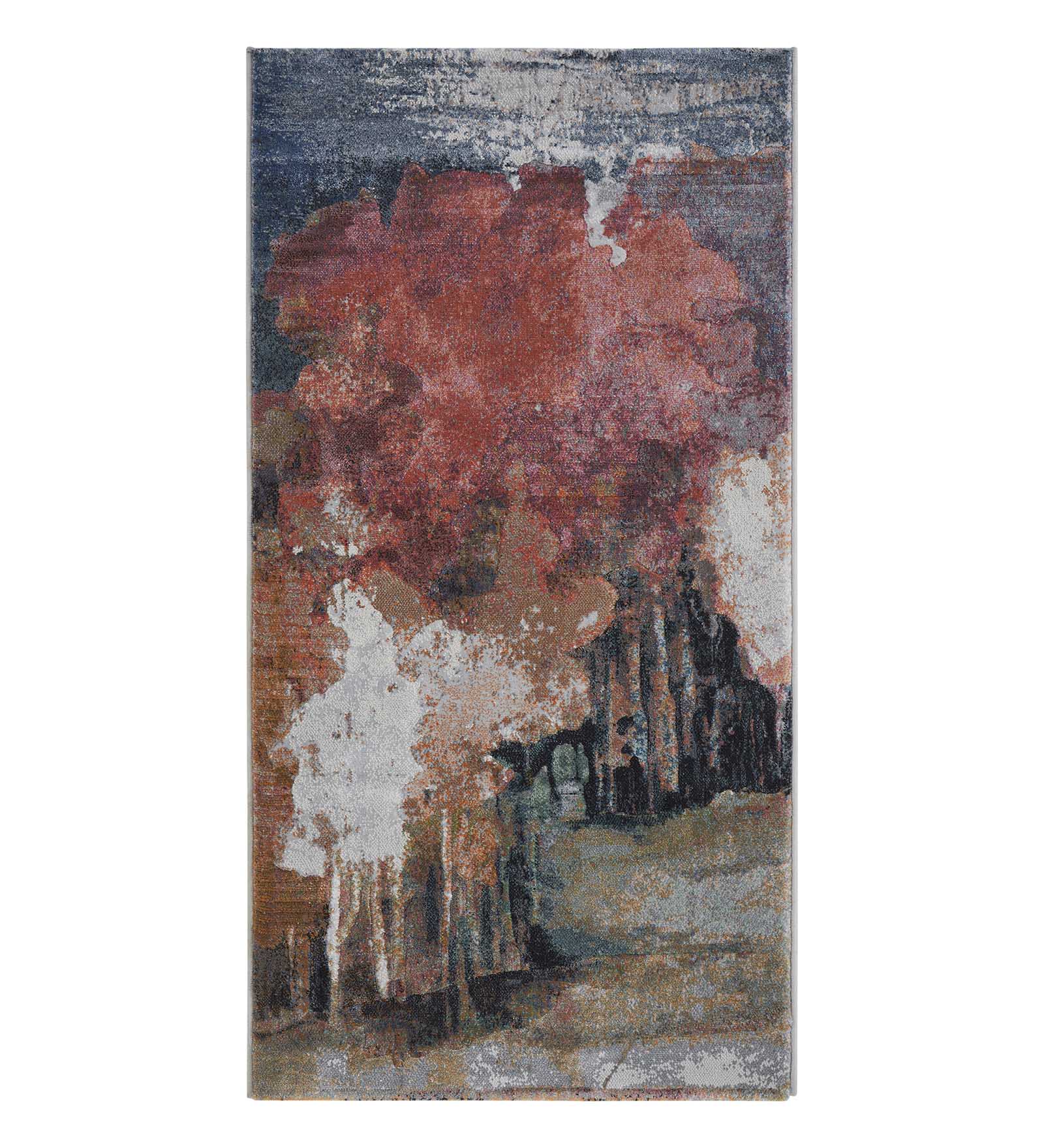 Aquarius Abstract Machine Made Runner Rust