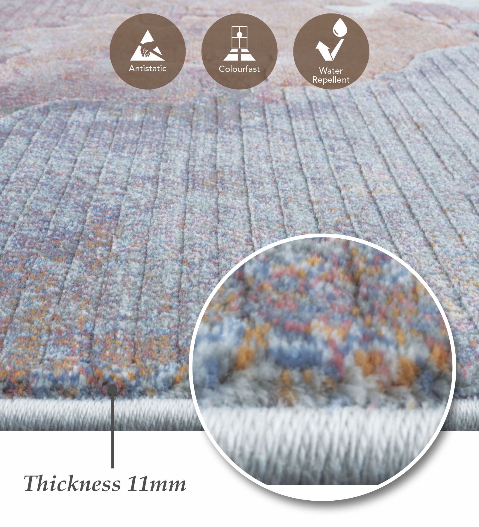 Aquarius Abstract Machine Made Runner Rust