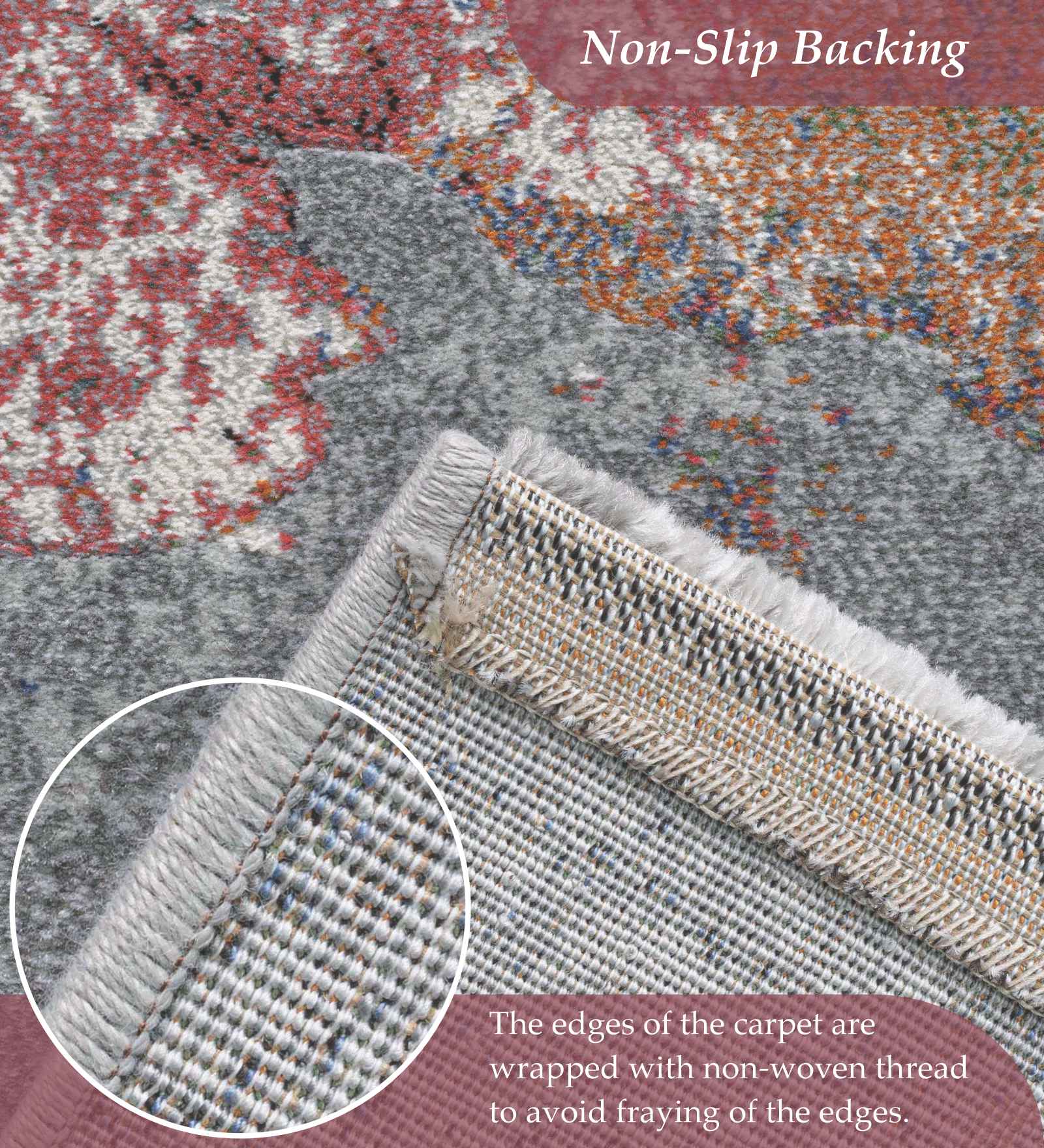 Aquarius Abstract Machine Made Runner Grey