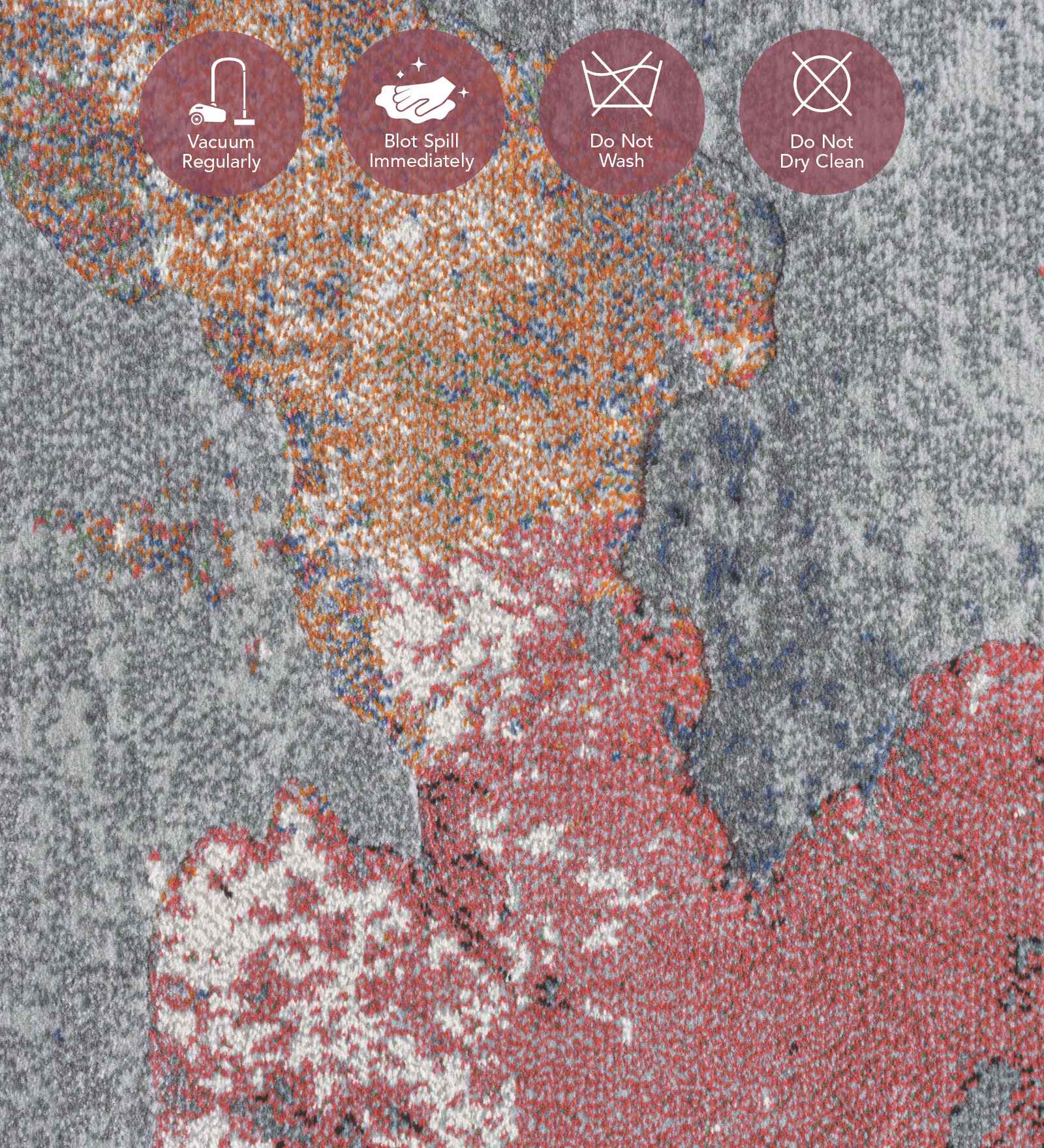 Aquarius Abstract Machine Made Runner Grey