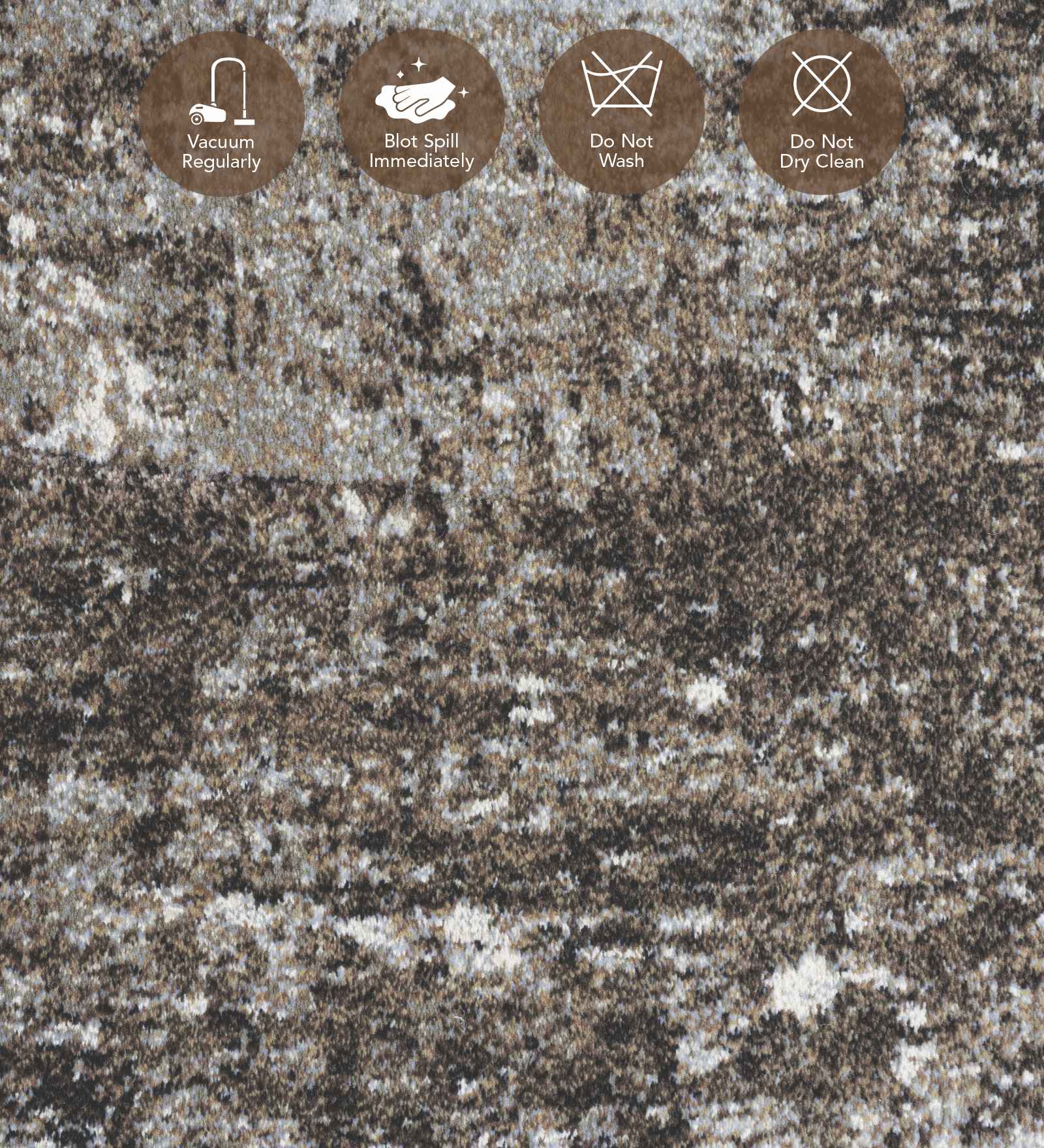 Aquarius Abstract Machine Made Runner Brown