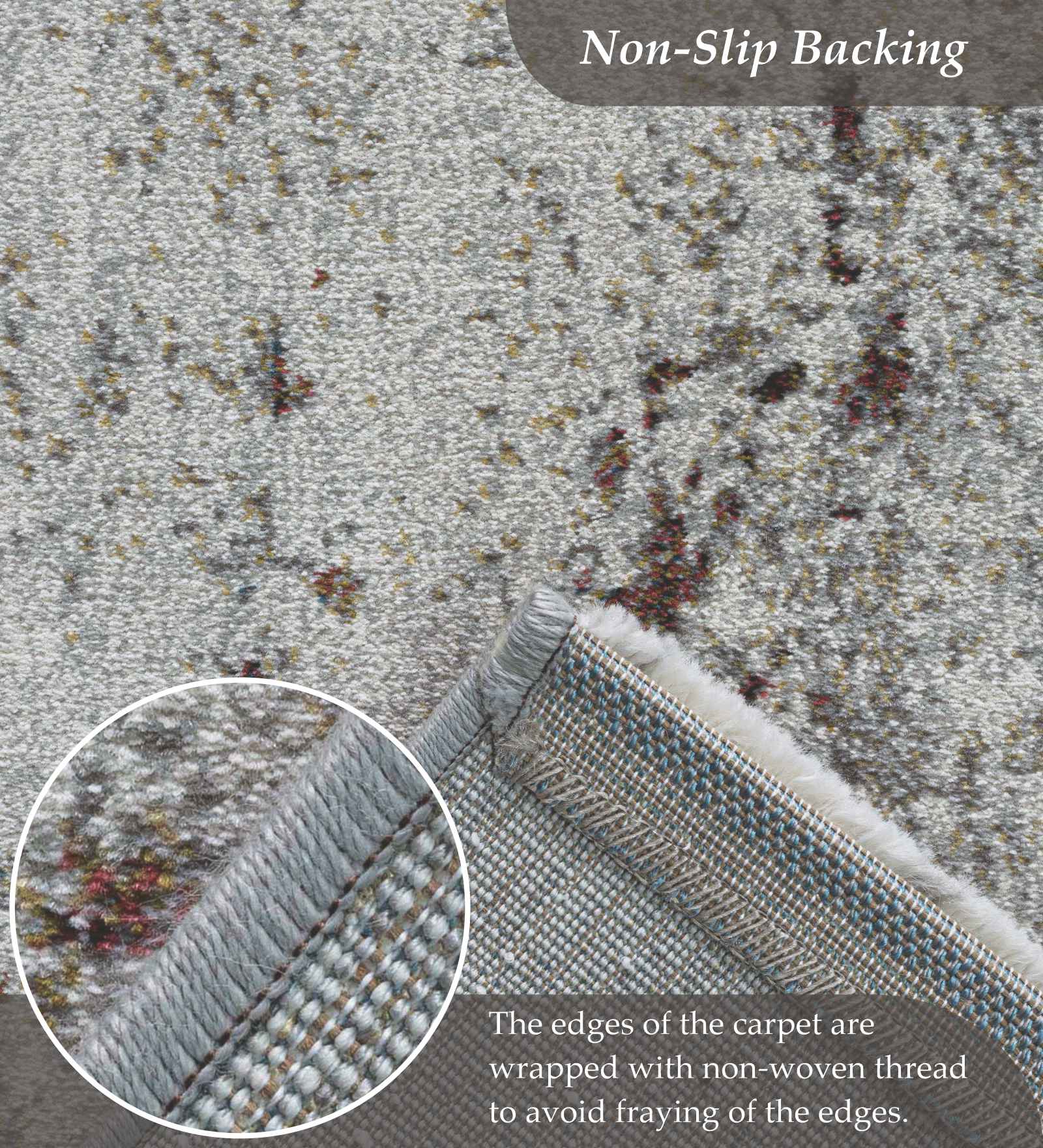 Aquarius Abstract Machine Made Carpet Brown