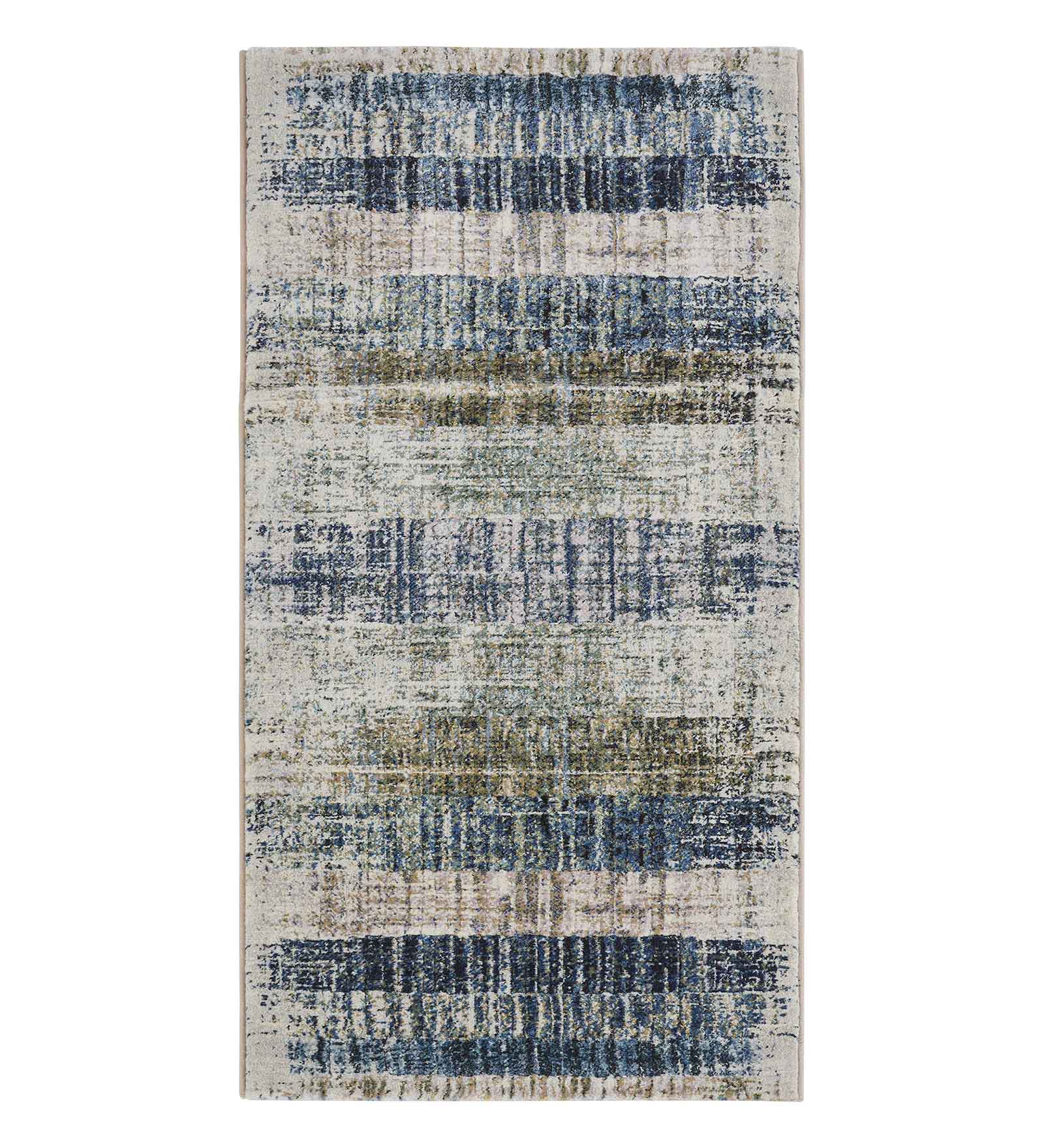 Aquarius Abstract Machine Made Runner Blue