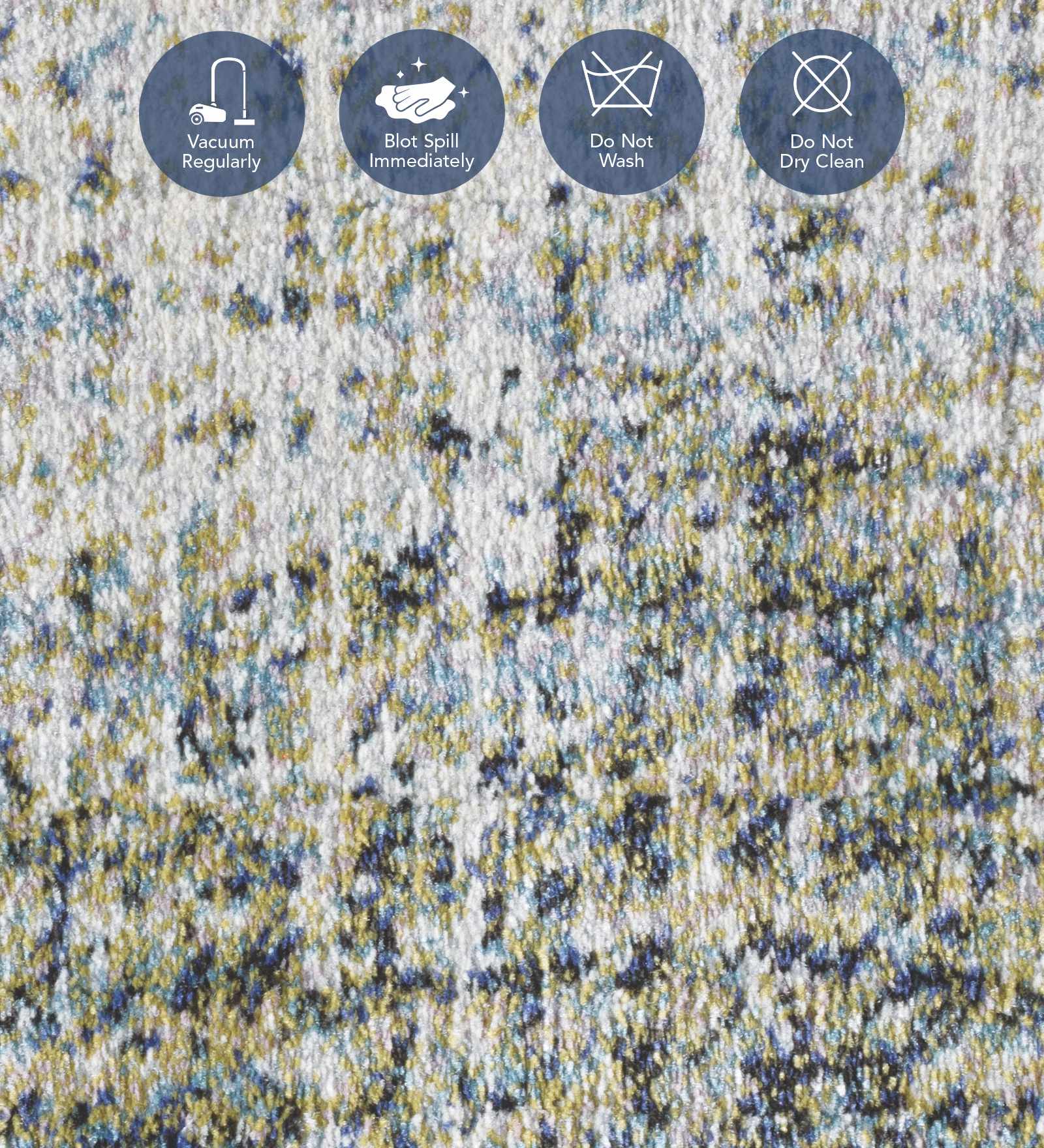 Aquarius Abstract Machine Made Runner Blue