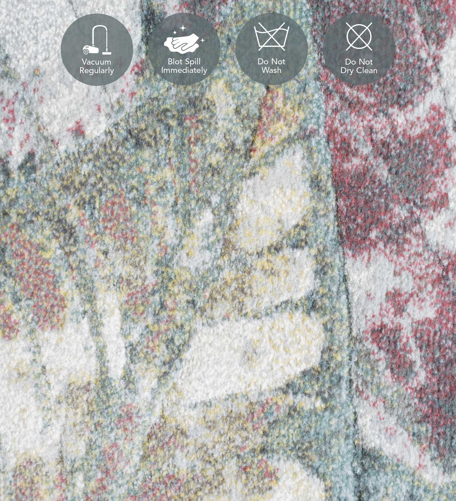 Aquarius Abstract Machine Made Runner Grey