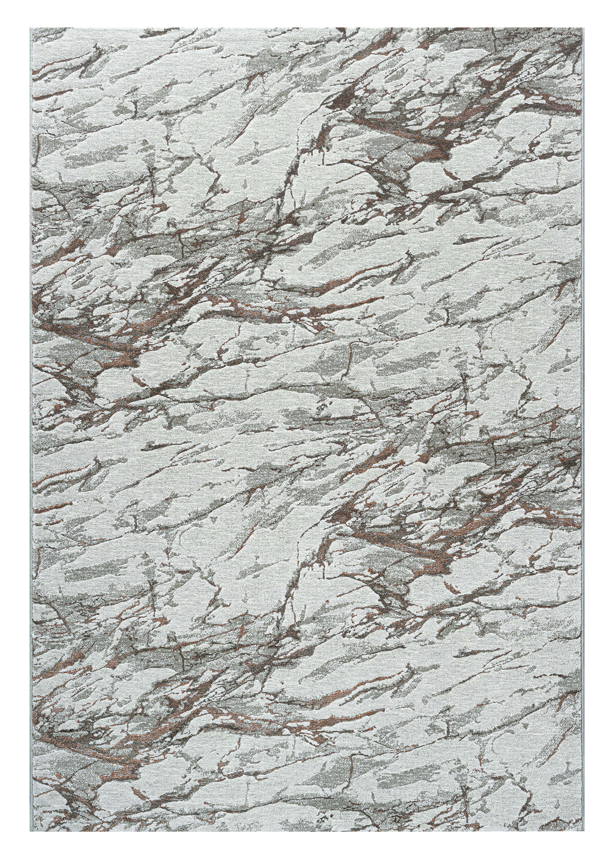 Platinum Abstract Machine Made Runner Grey