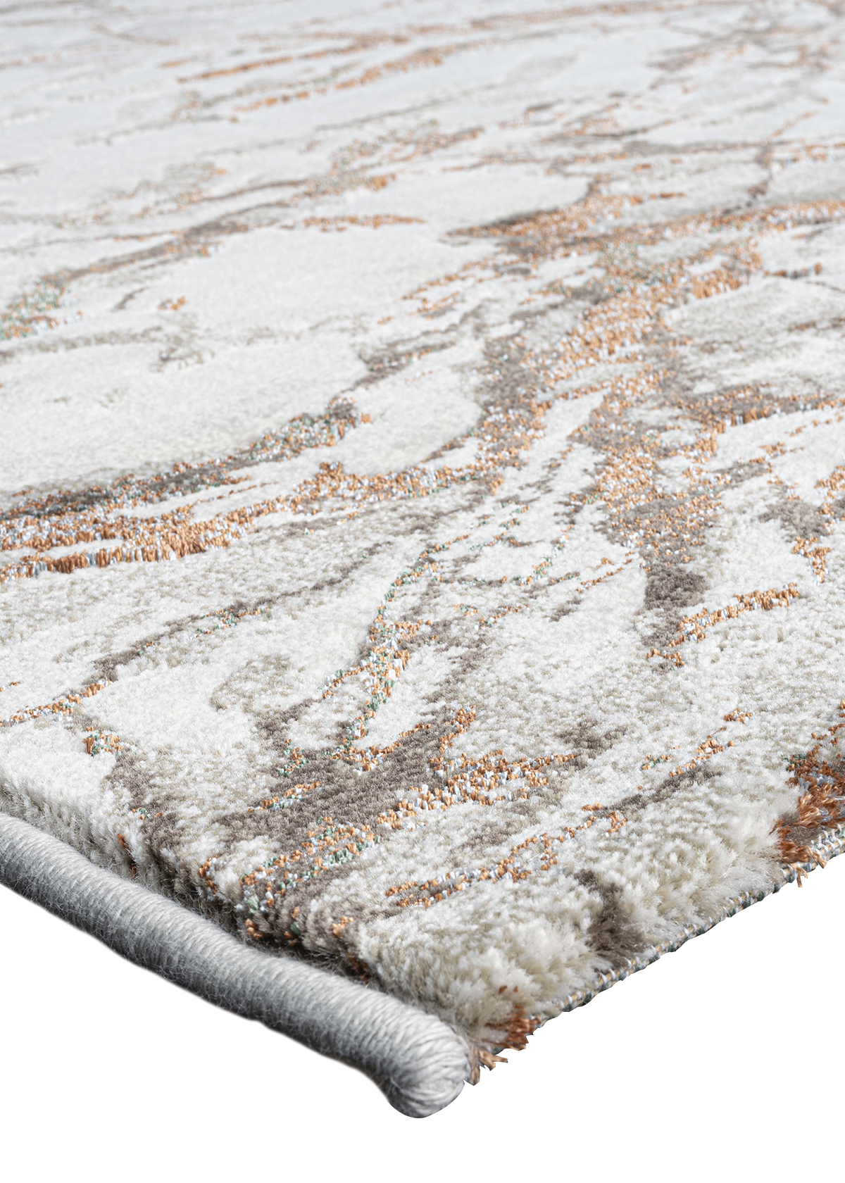 Platinum Abstract Machine Made Runner Grey