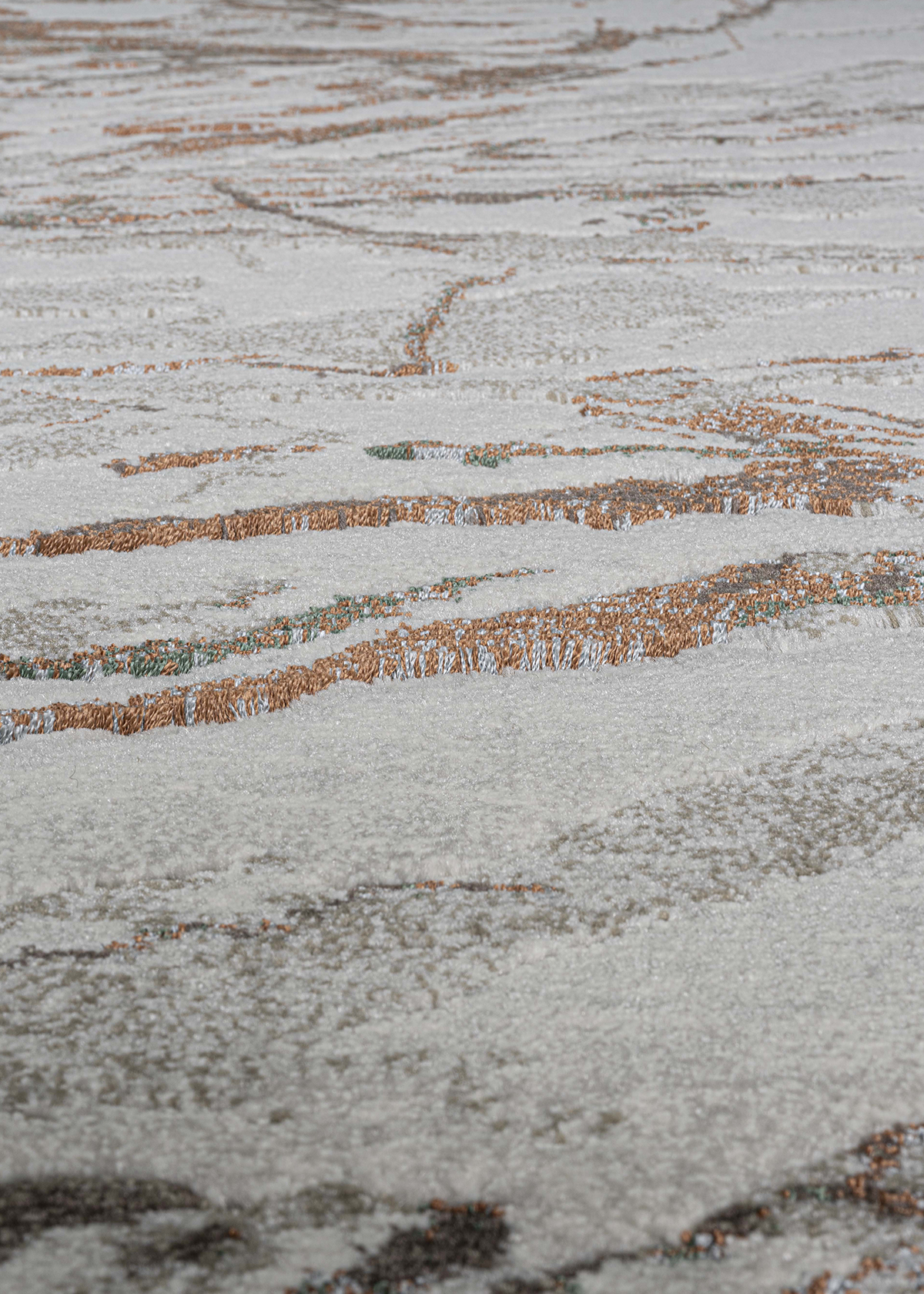 Platinum Abstract Machine Made Runner Grey