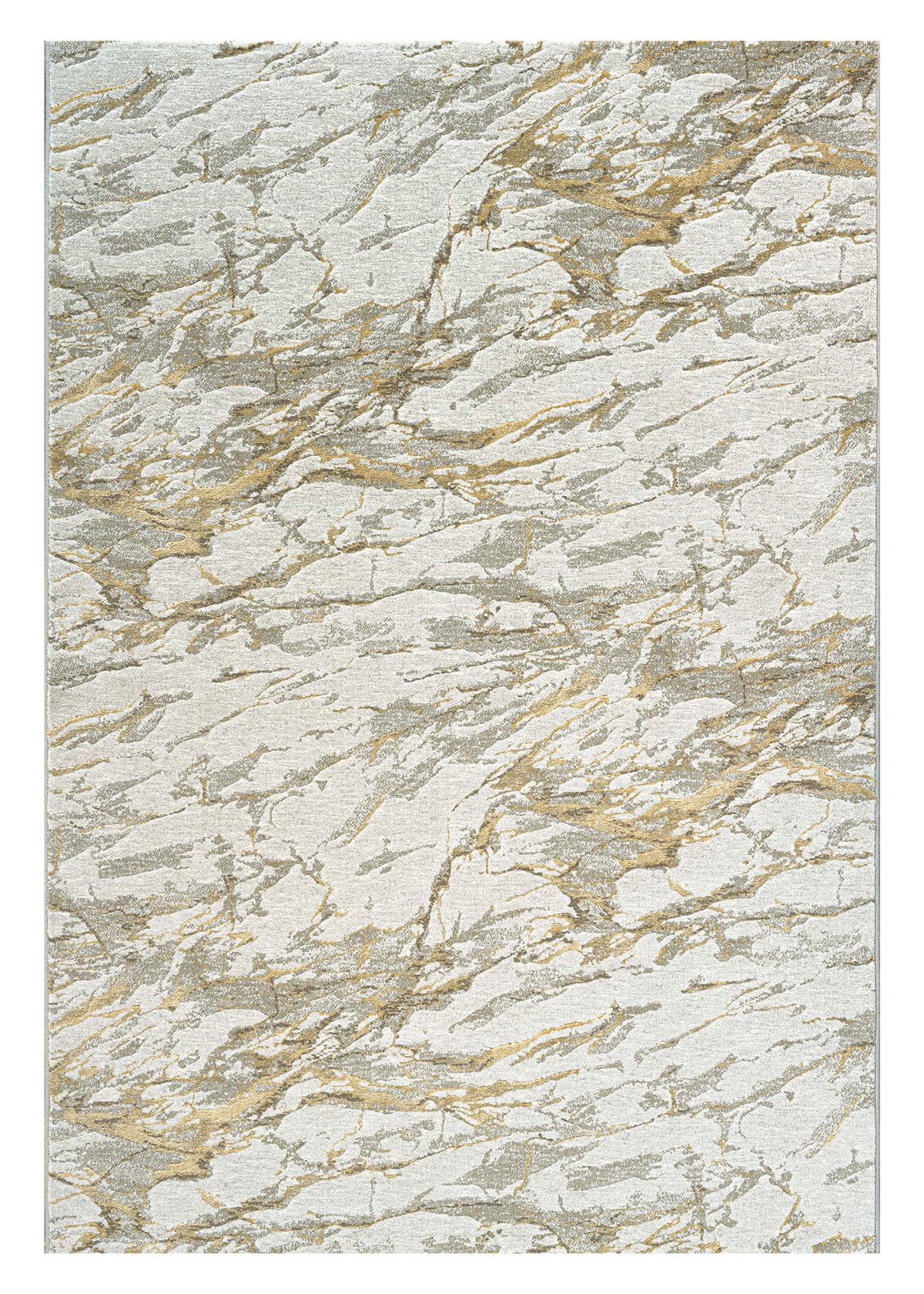 Platinum Abstract Machine Made Runner Grey and Musterd