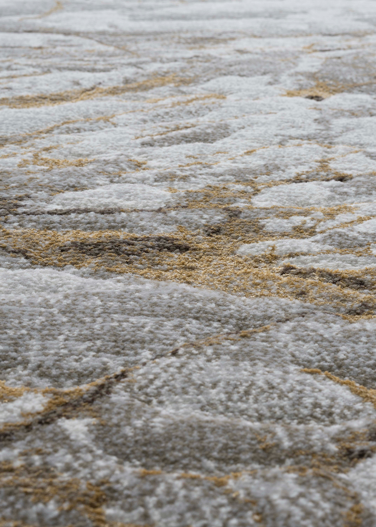 Platinum Abstract Machine Made Runner Grey and Musterd