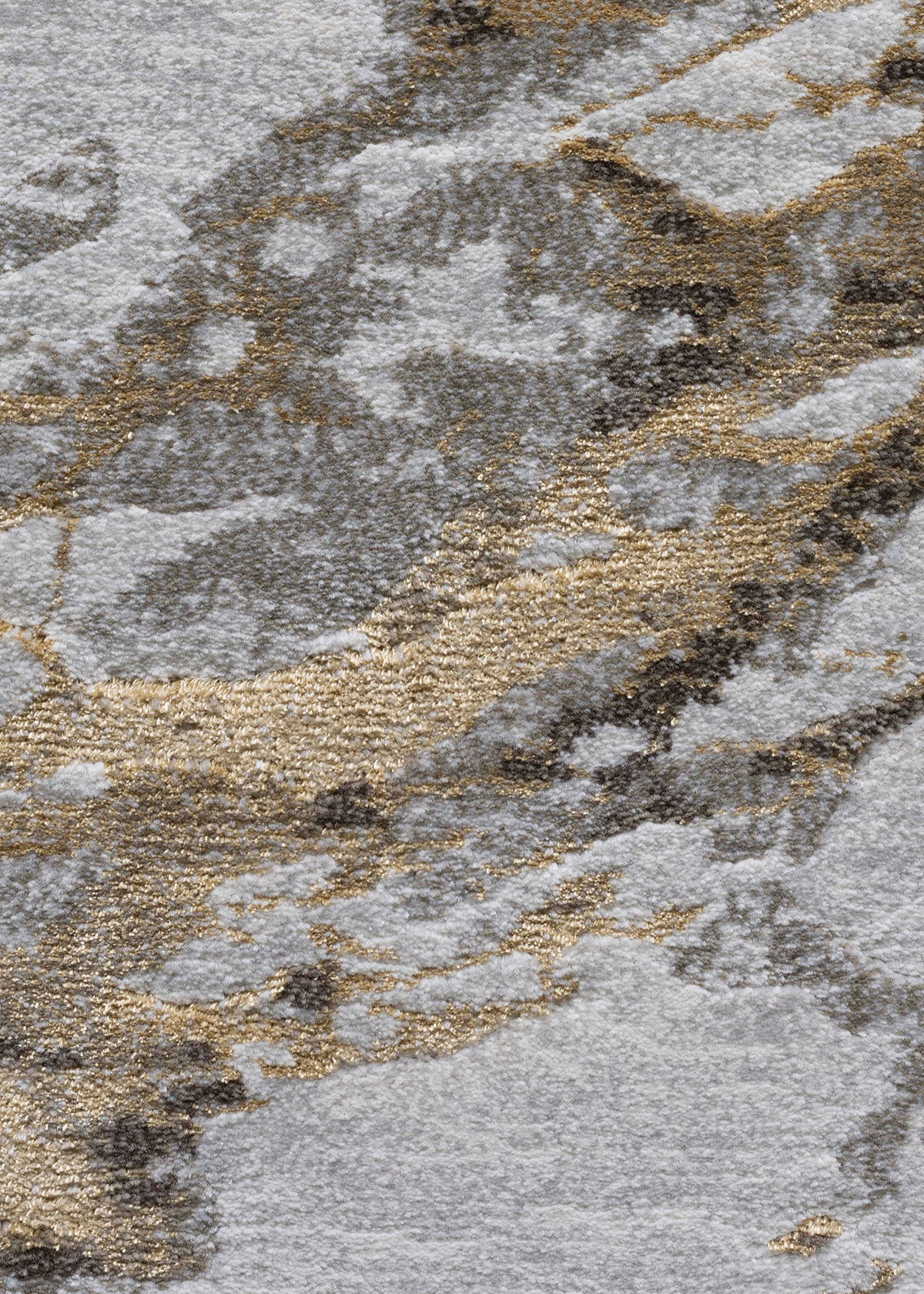 Platinum Abstract Machine Made Runner Grey and Musterd