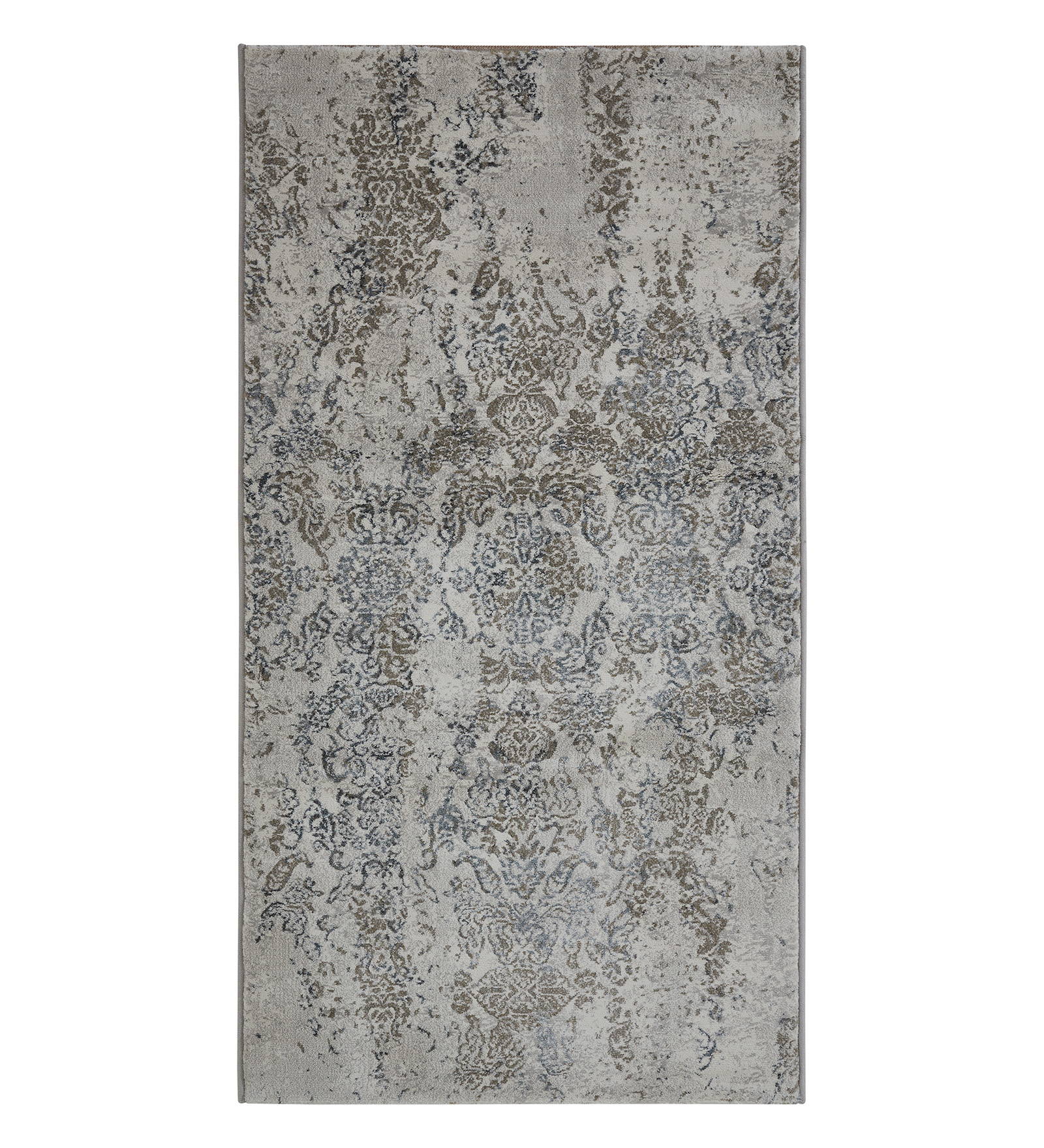 Platinum Abstract Machine Made Runner Grey and Blue